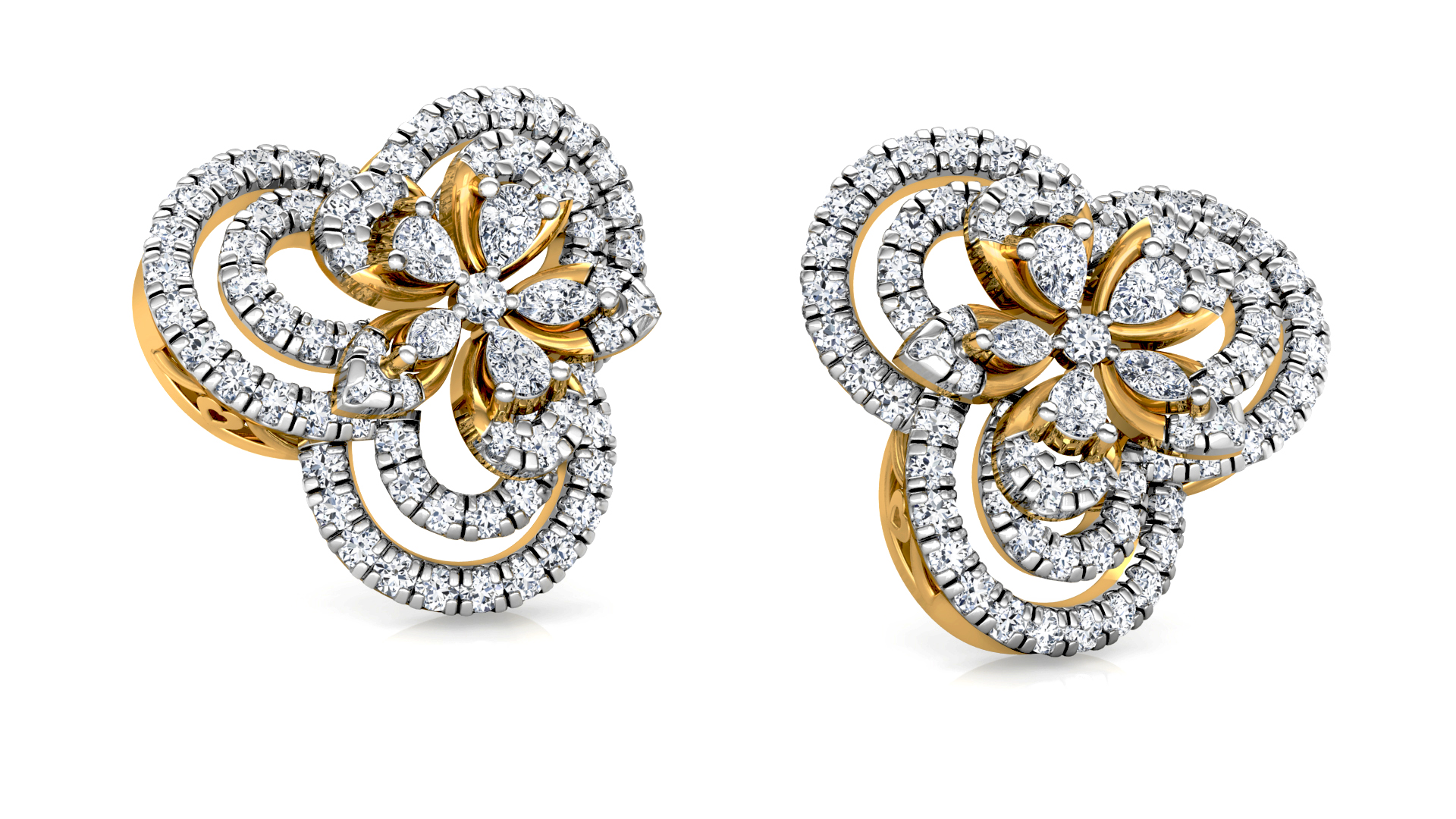Designer Trendy Gold Diamond Earring