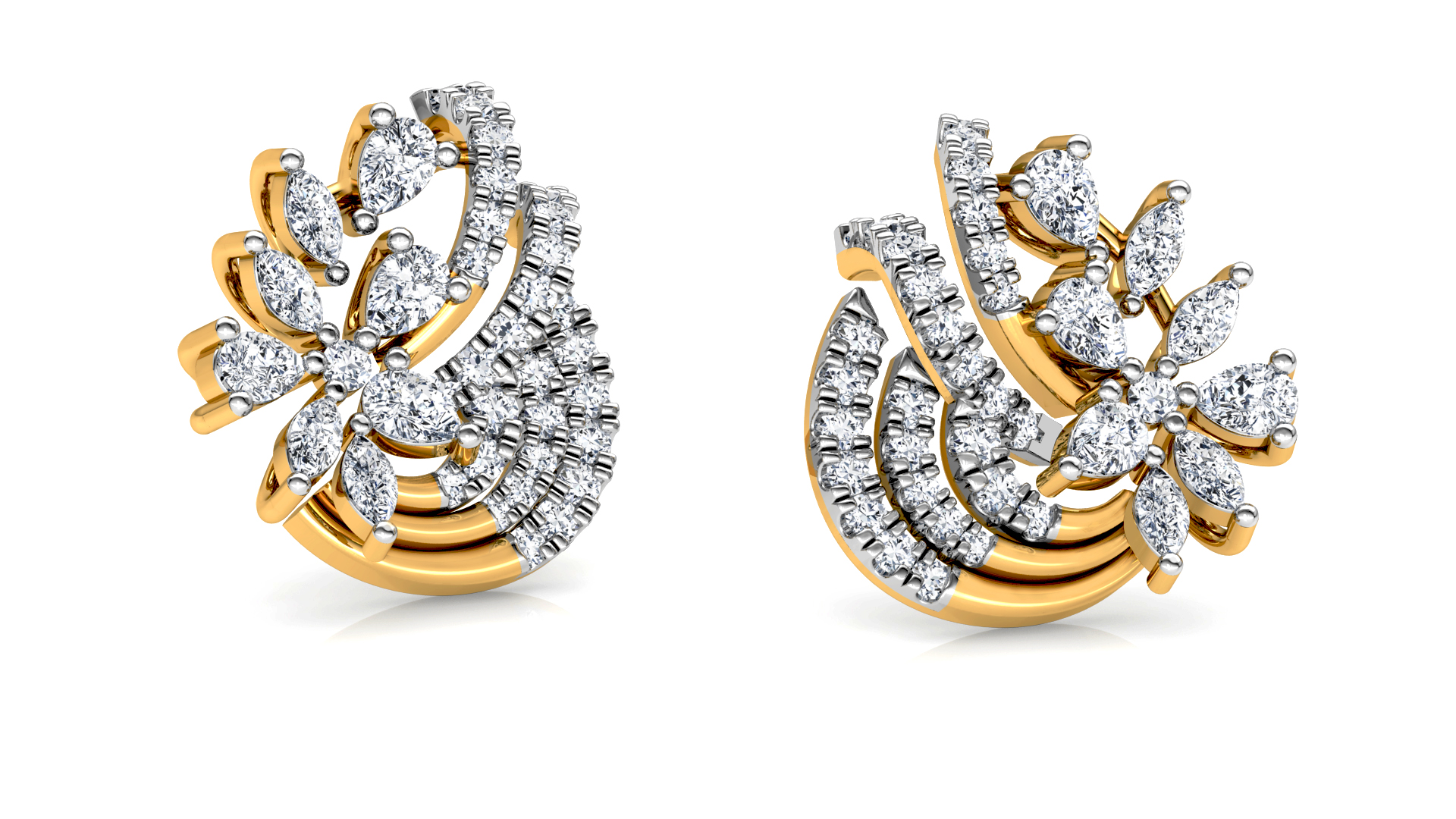 Designer Trendy Gold Diamond Earring