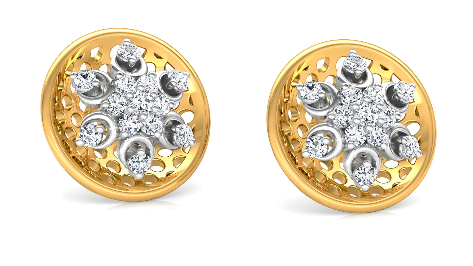 Designer Gold Trendy Diamond Earring
