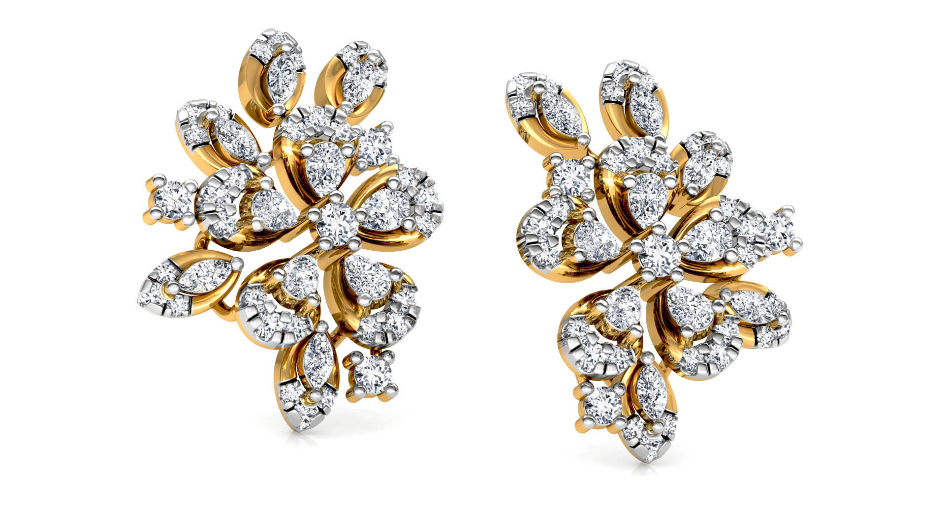 Designer Trendy Gold Diamond Earring