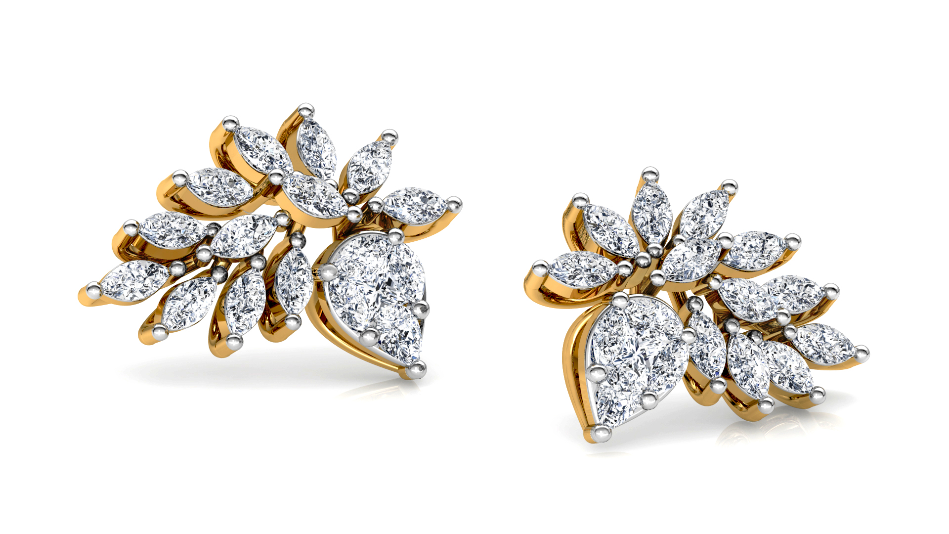 Designer Trendy Gold Diamond Earring