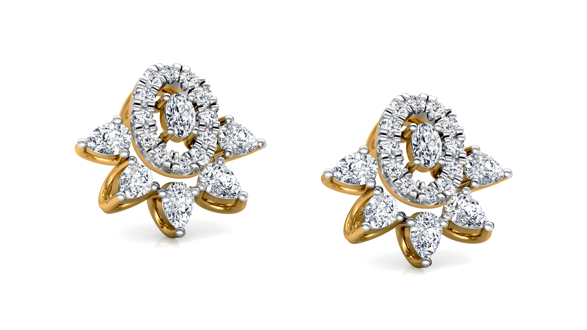 Designer Gold Stylish Diamond Earring