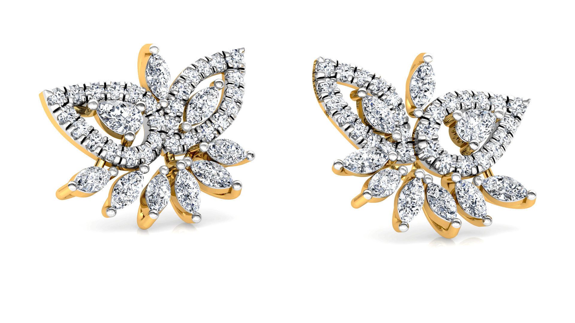 Designer Trendy Gold Diamond Earring