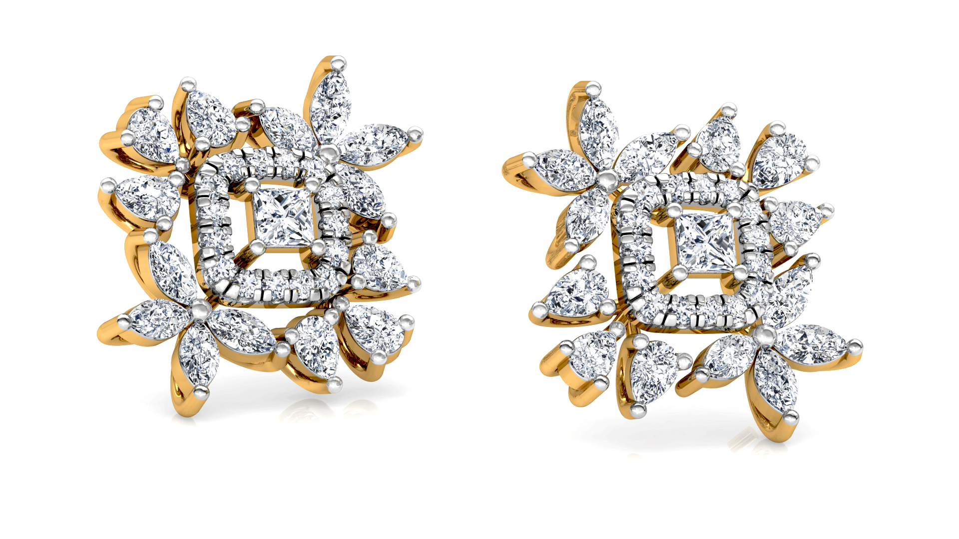 Designer Trendy Gold Diamond Earring