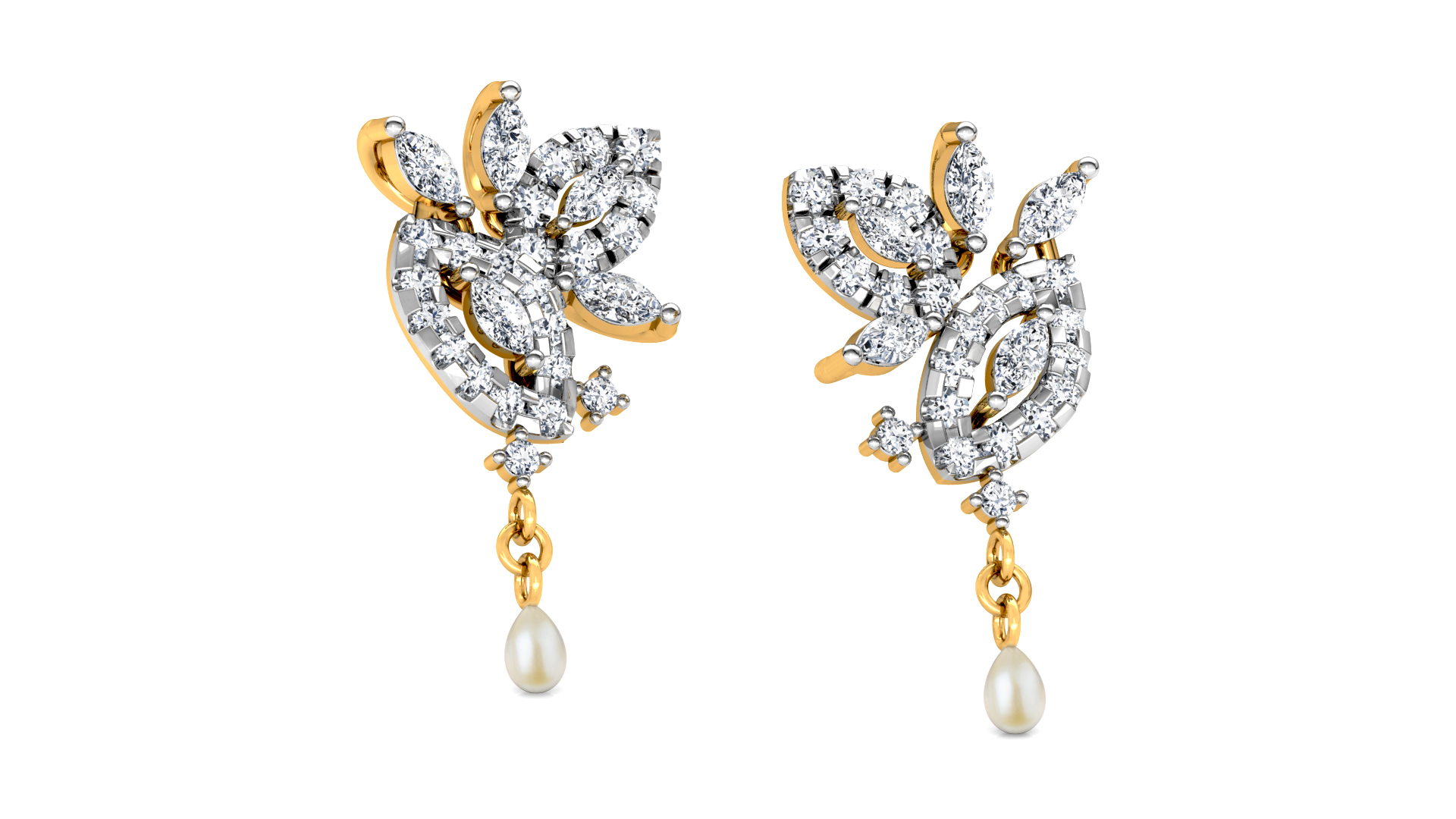 Designer Trendy Gold Diamond Earring