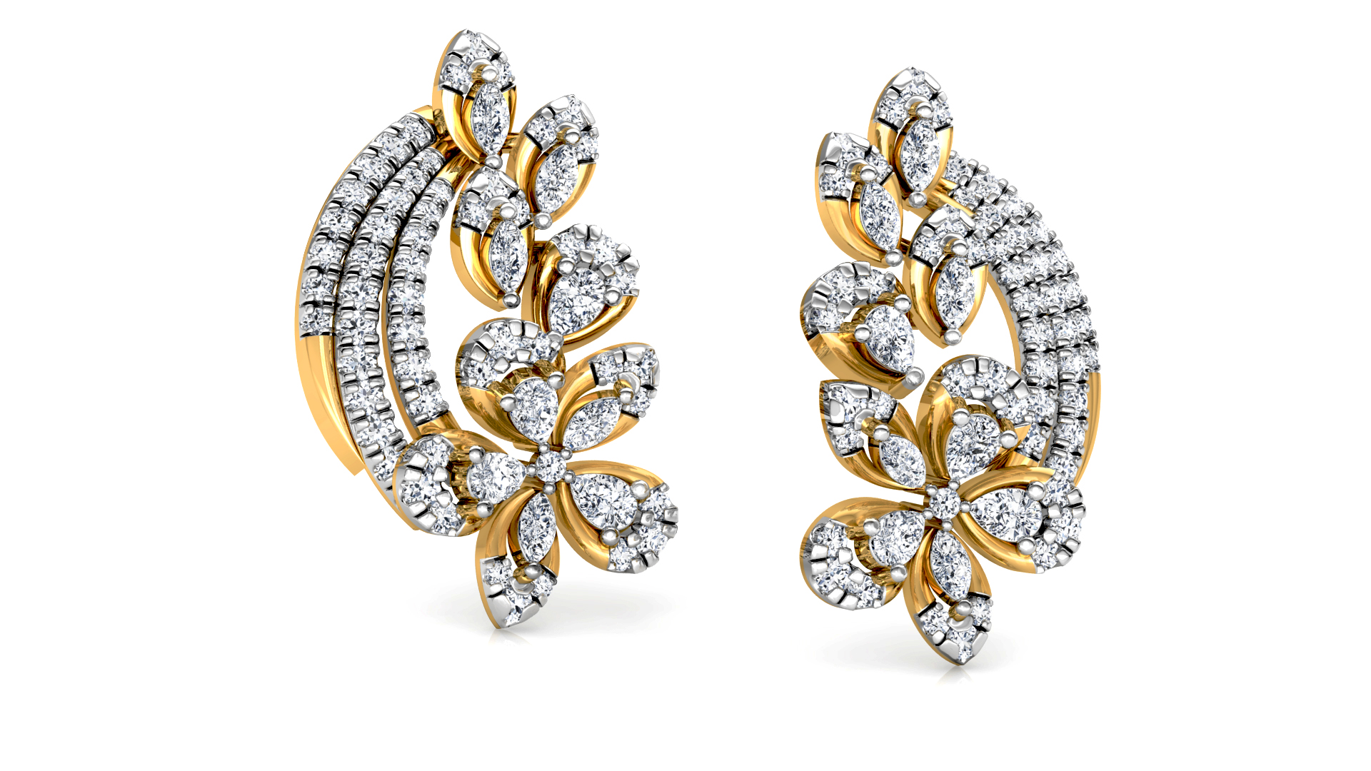 Designer Trendy Gold Diamond Earring