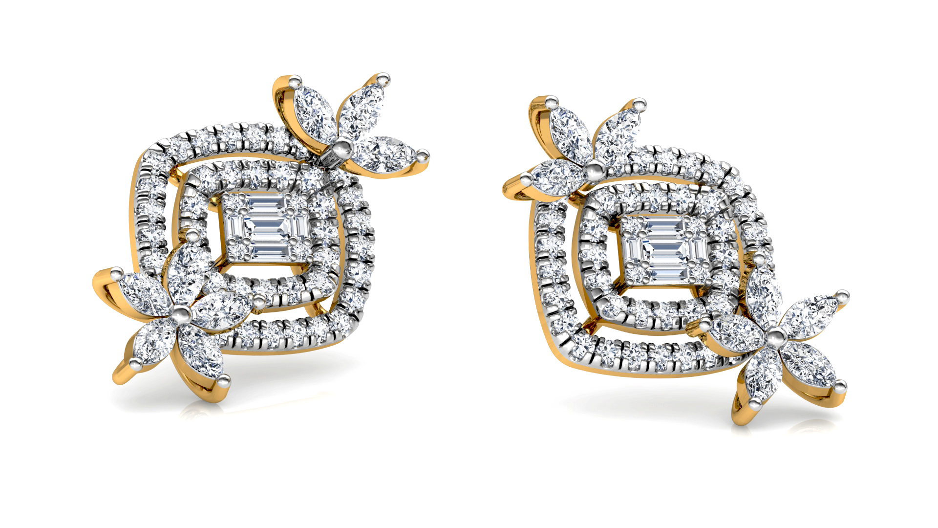 Designer Trendy Gold Diamond Earring