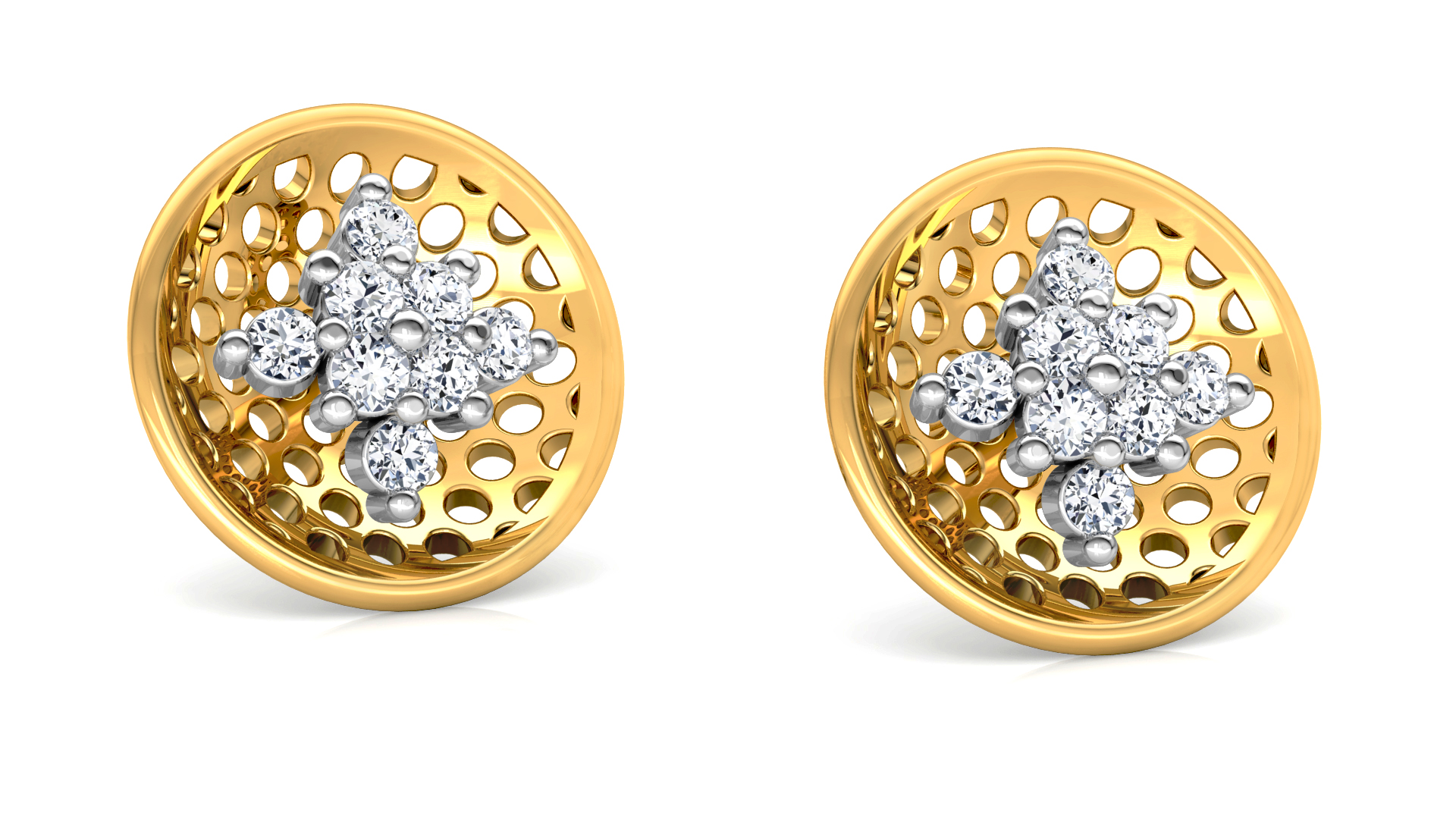 Designer Gold Trendy Diamond Earring