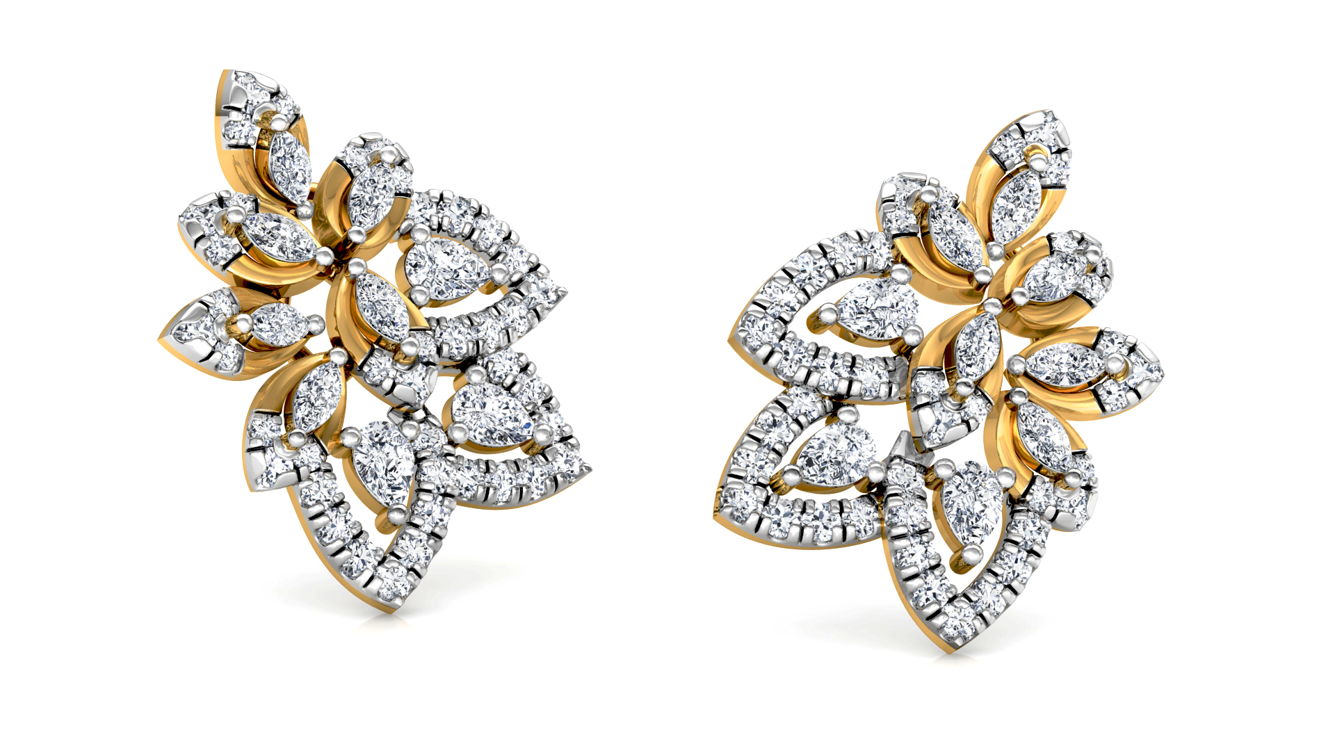 Designer Trendy Gold Diamond Earring
