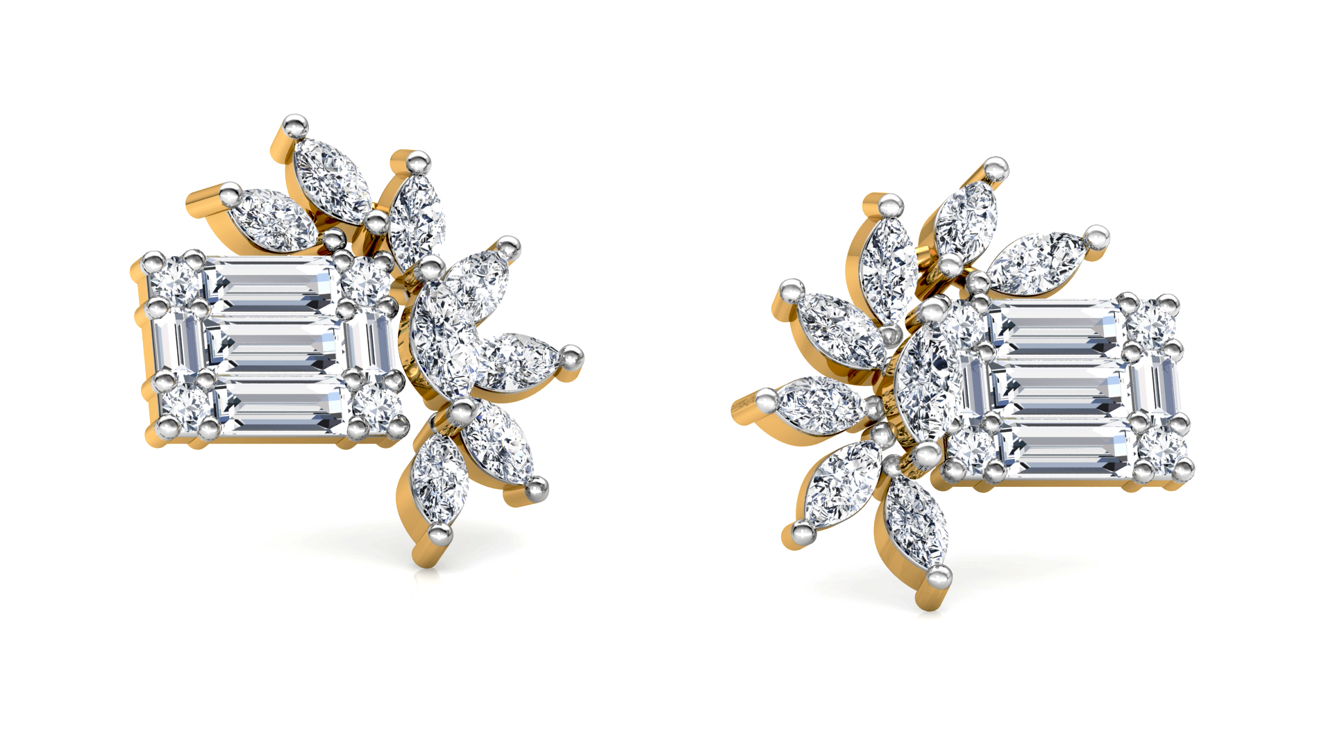 Designer Trendy Gold Diamond Earring