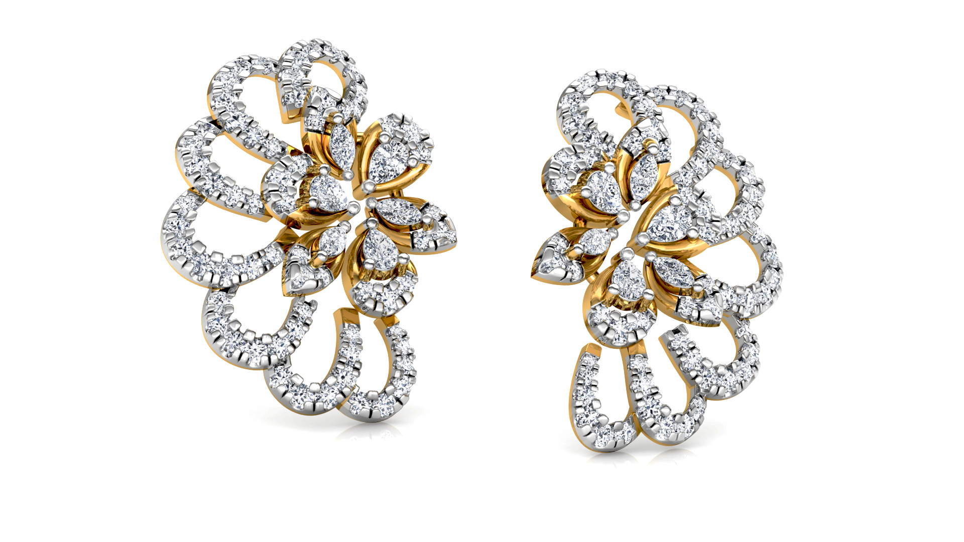 Designer Trendy Gold Diamond Earring