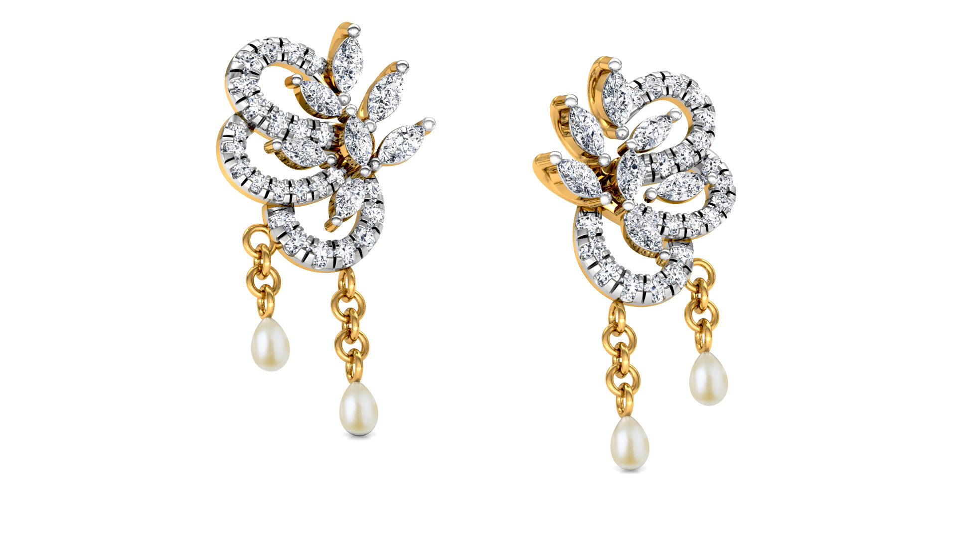 Designer Trendy Gold Diamond Earring