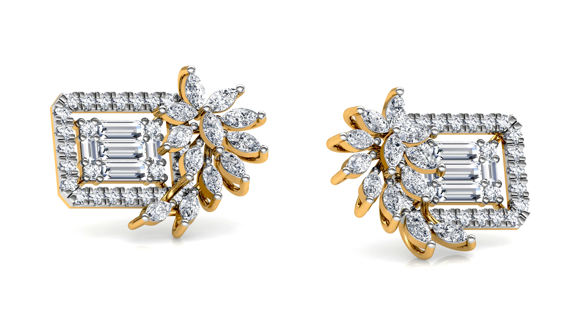 Designer Trendy Gold Diamond Earring