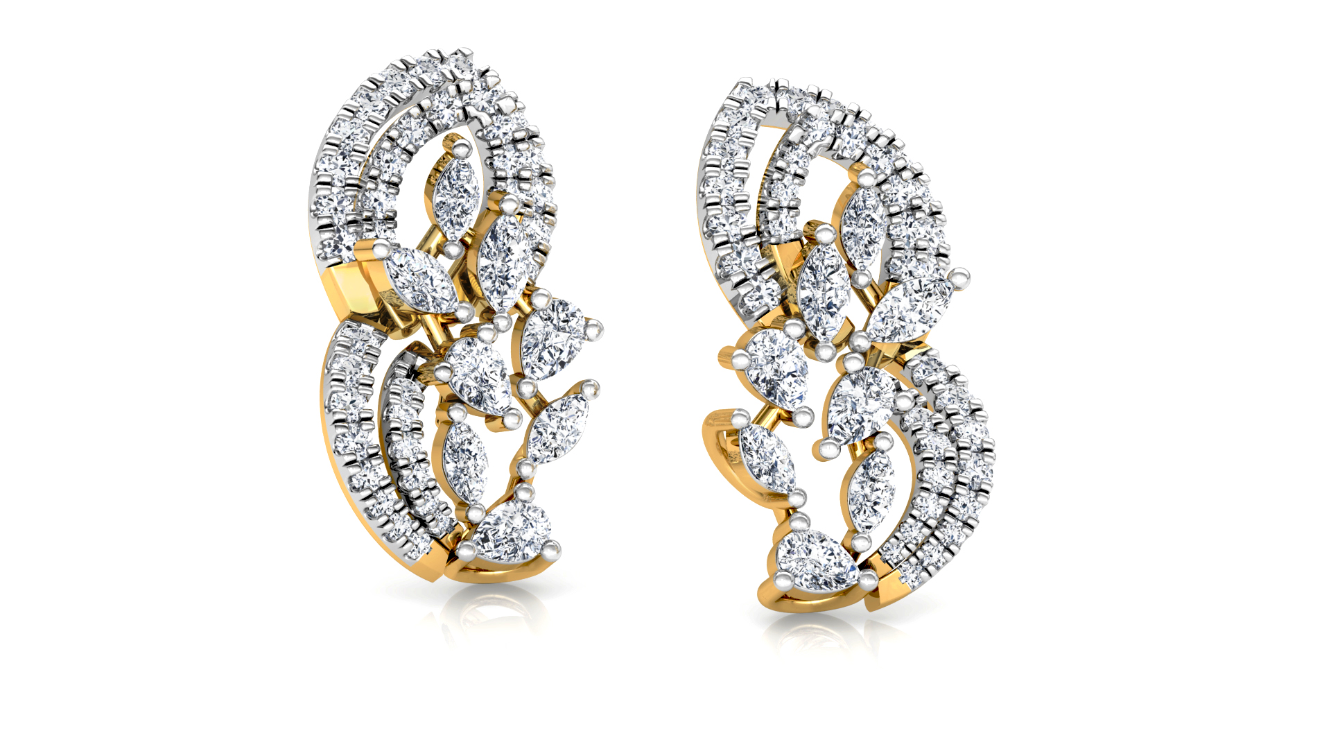 Designer Trendy Gold Diamond Earring