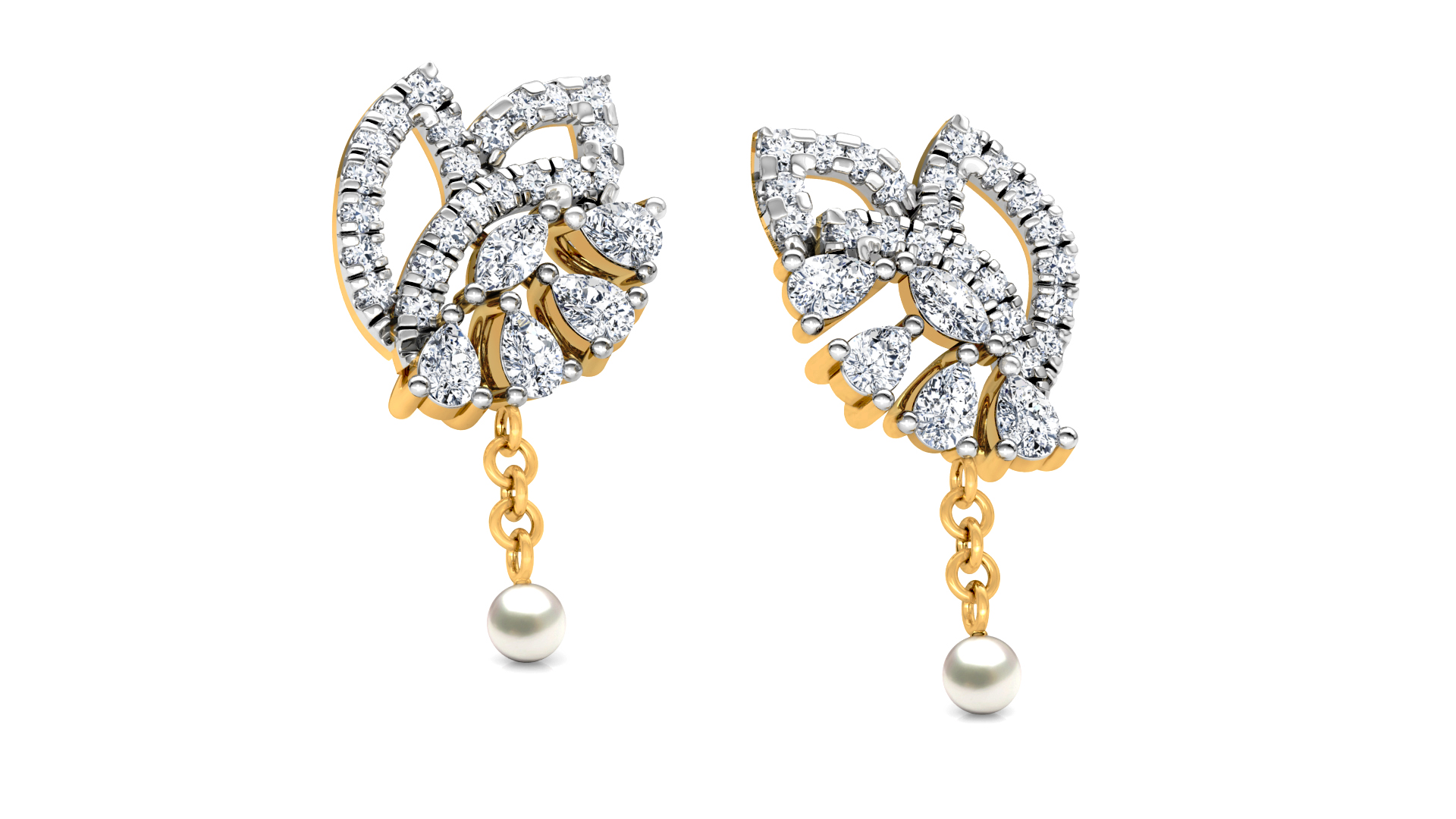 Designer Trendy Gold Diamond Earring