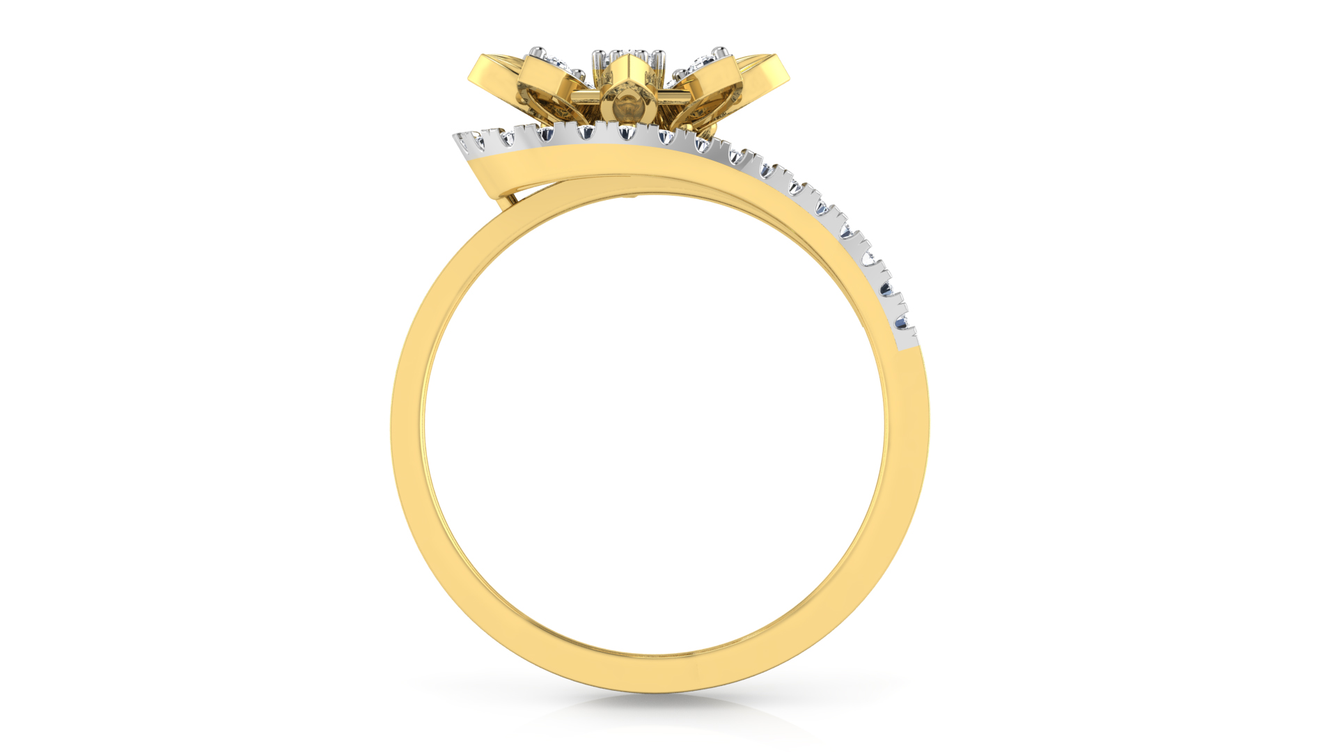 Designer Stylish 18 K Gold Diamond Ring for Women and Girls