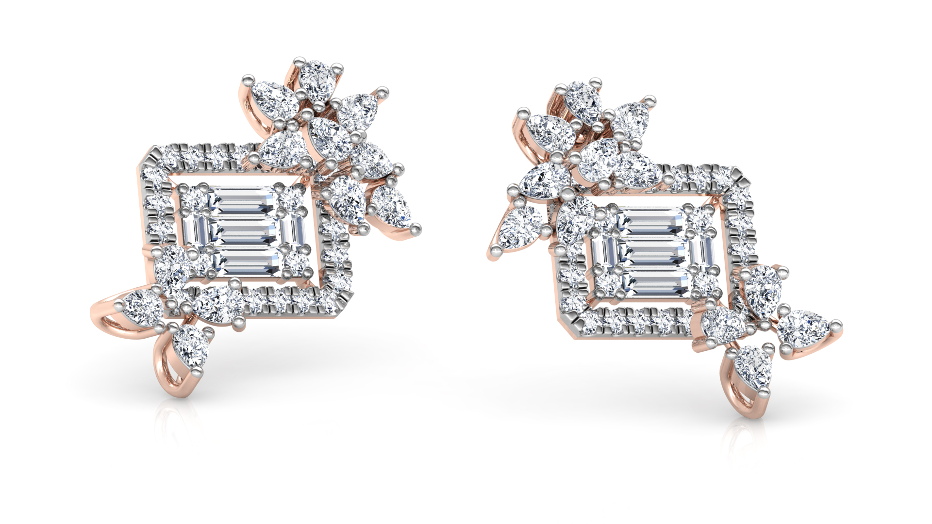 Designer Trendy Gold Diamond Earring