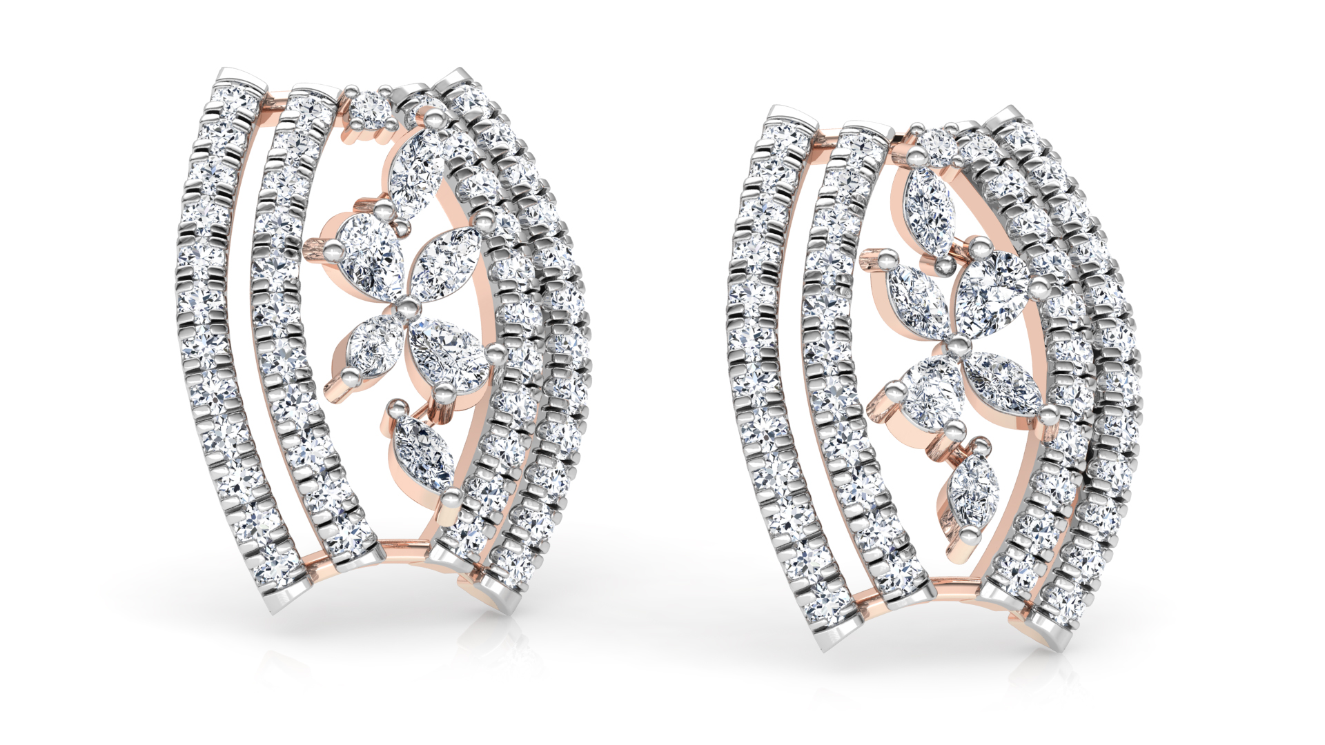 Designer Trendy Gold Diamond Earring