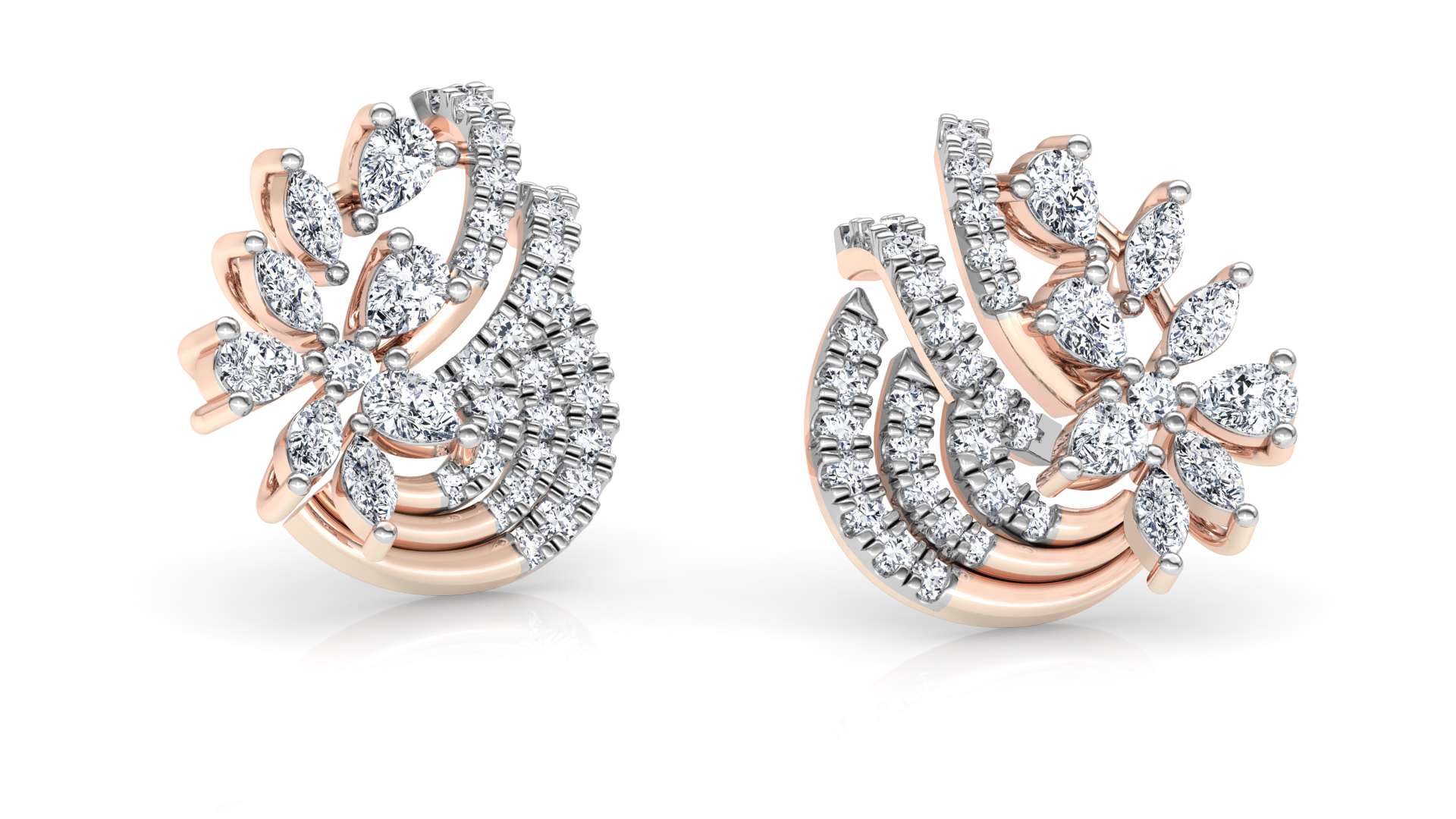 Designer Trendy Gold Diamond Earring