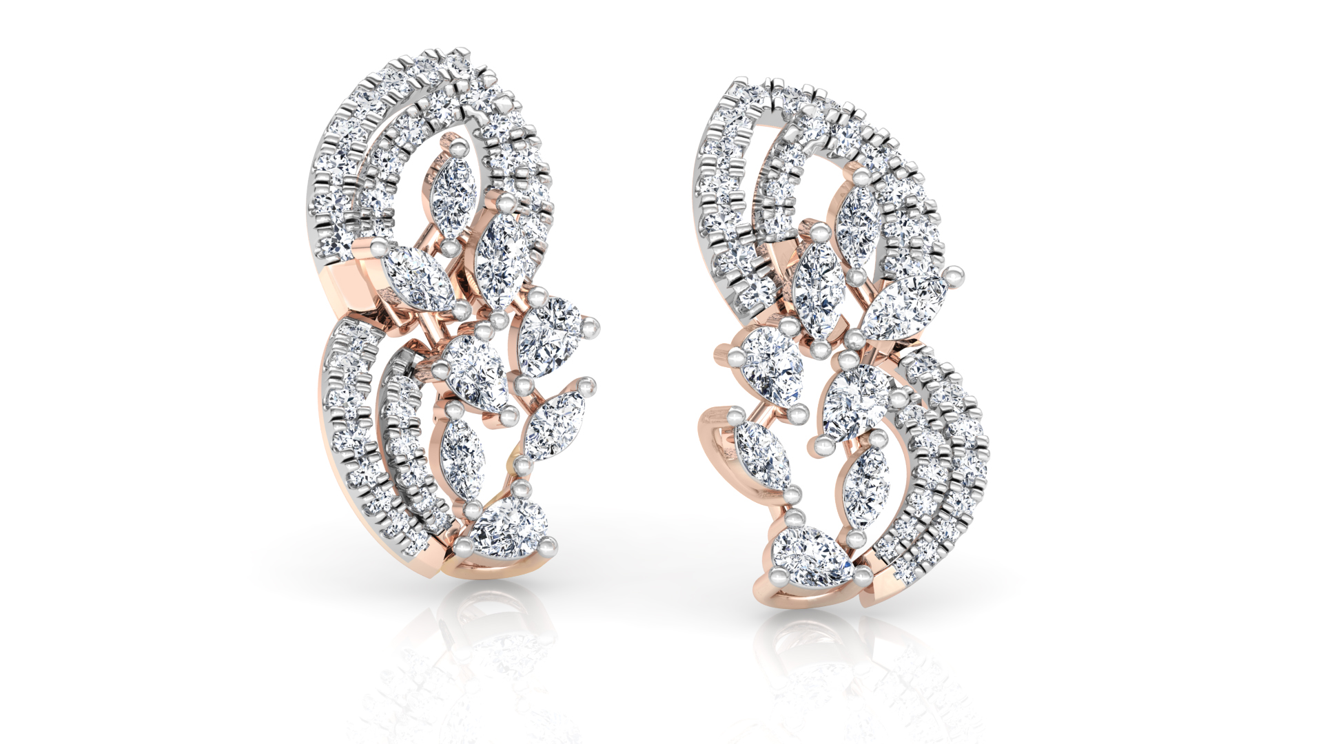 Designer Trendy Gold Diamond Earring