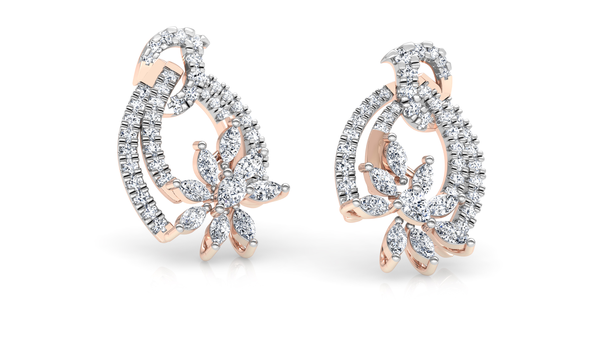 Designer Trendy Gold Diamond Earring