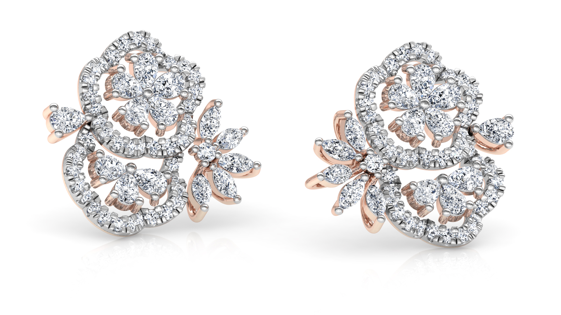 Designer Trendy Gold Diamond Earring