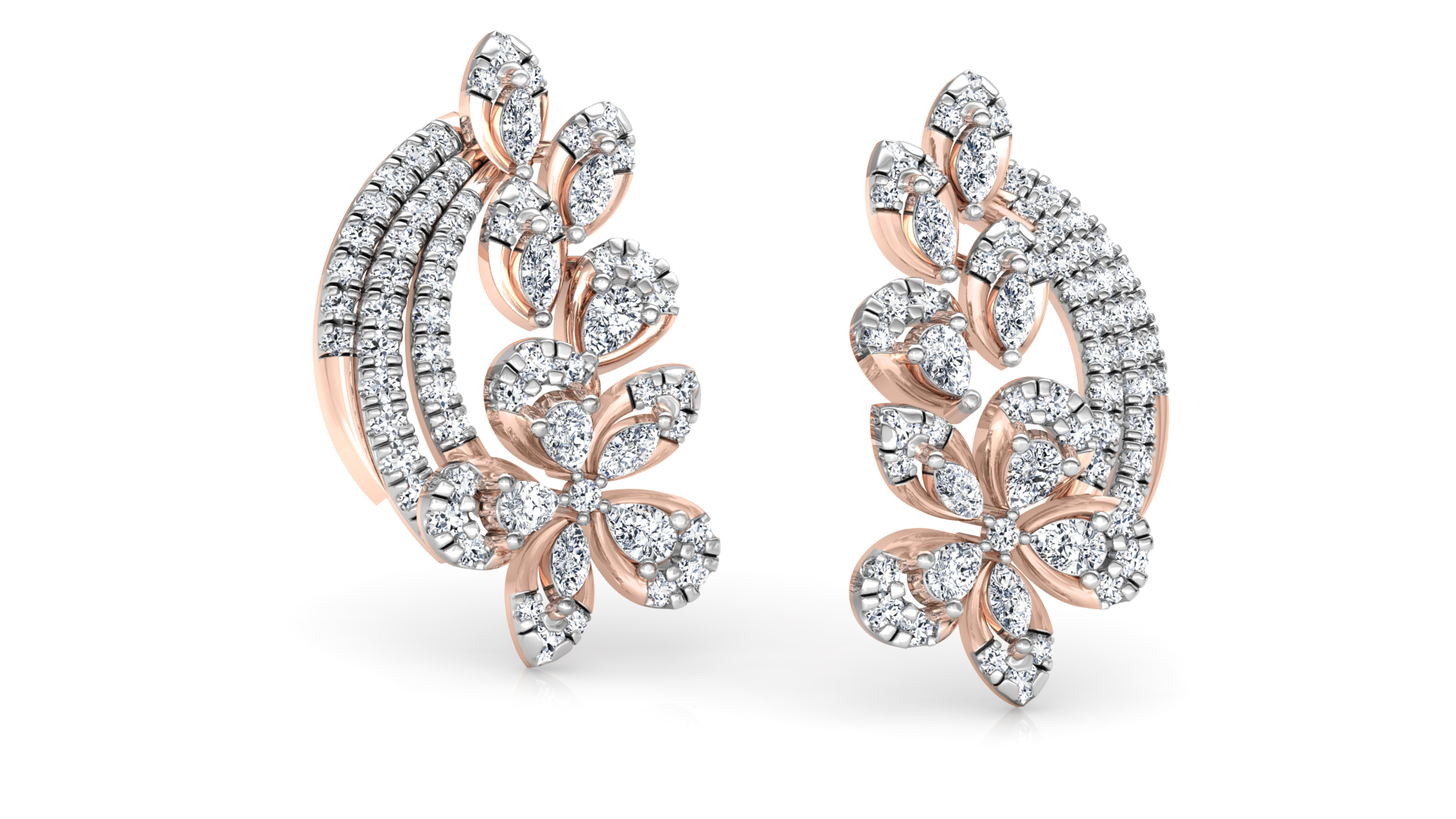 Designer Trendy Gold Diamond Earring