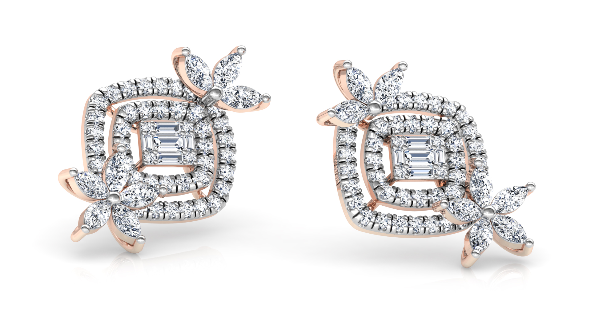 Designer Trendy Gold Diamond Earring