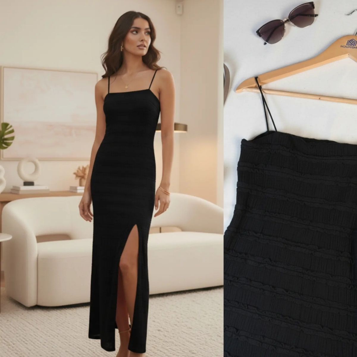 Glamorous Textured Ruffle Dress