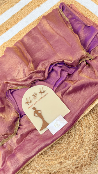 Image of SPACE SILK TISSUE SAREE - TISYA