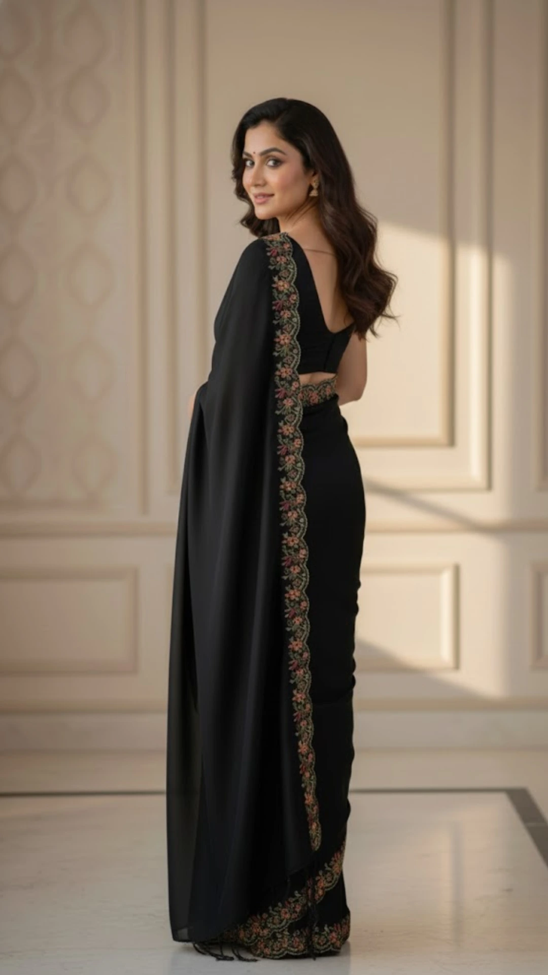 Magenta and Black color fancy tussar silk saree with embroidery  cutwork border