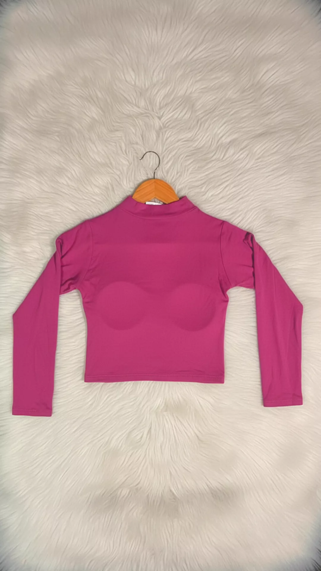 Trendy Metal Ring Cutout Crop Top - Long Sleeve Mock Neck