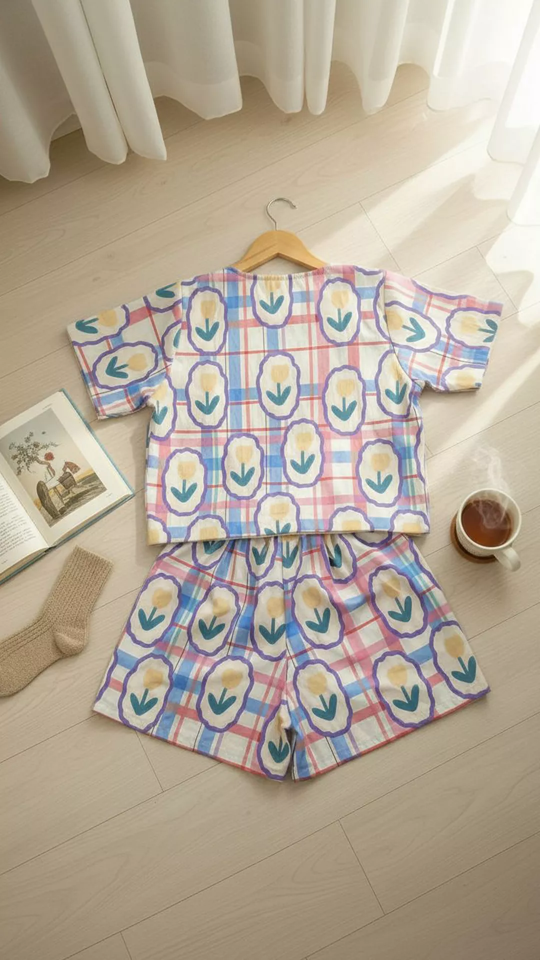 Trendy Floral Plaid Shorts Co-ord Set - Cute Summer Outfit