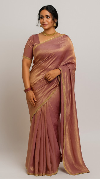 Image of GLASS TISSUE SAREE - TISYA