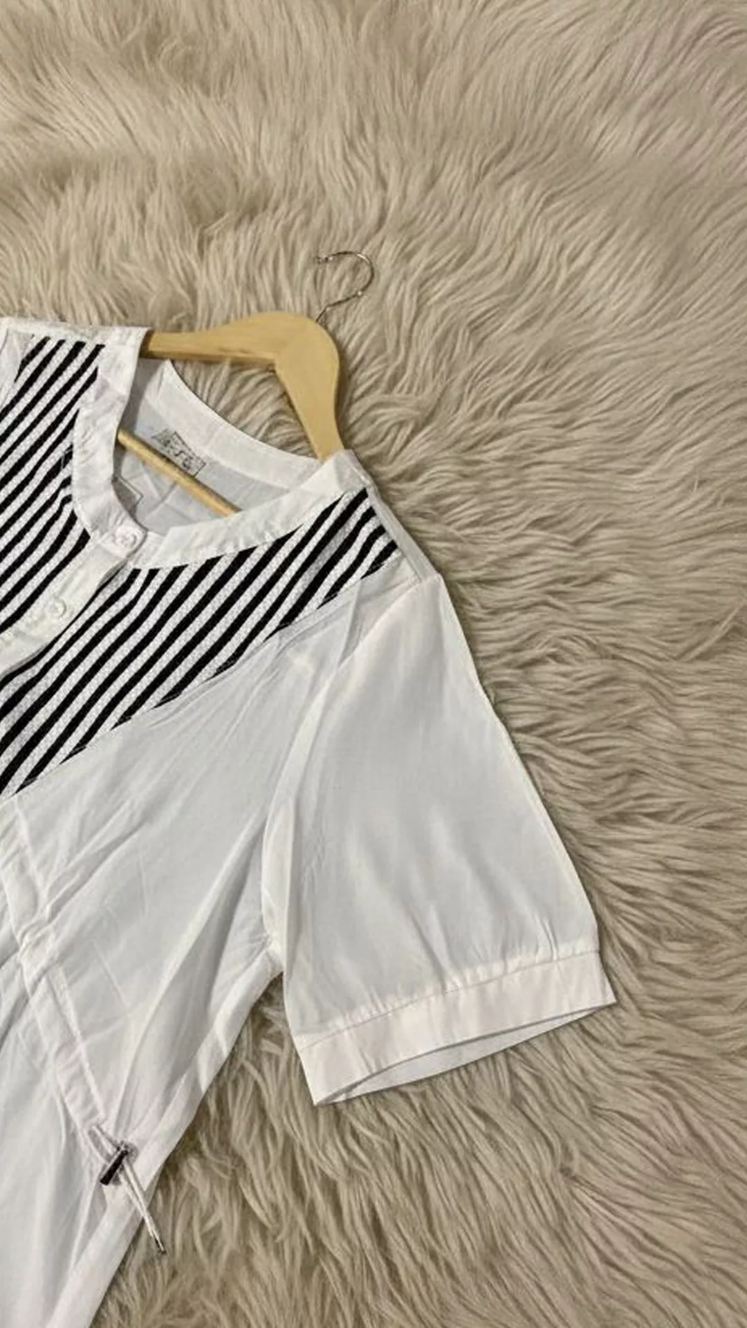 Trendy Black White Pinstripe Top for Women - Casual Chic