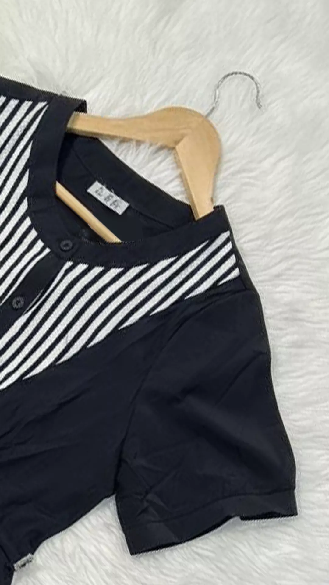 Trendy Black White Pinstripe Top for Women - Casual Chic