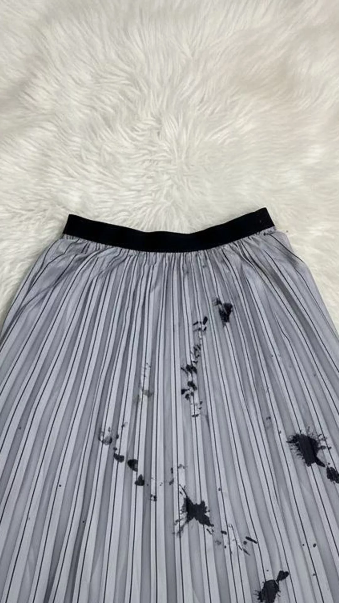 Statement Abstract Tie-Dye Pleated Midi Skirt - Elastic Waist