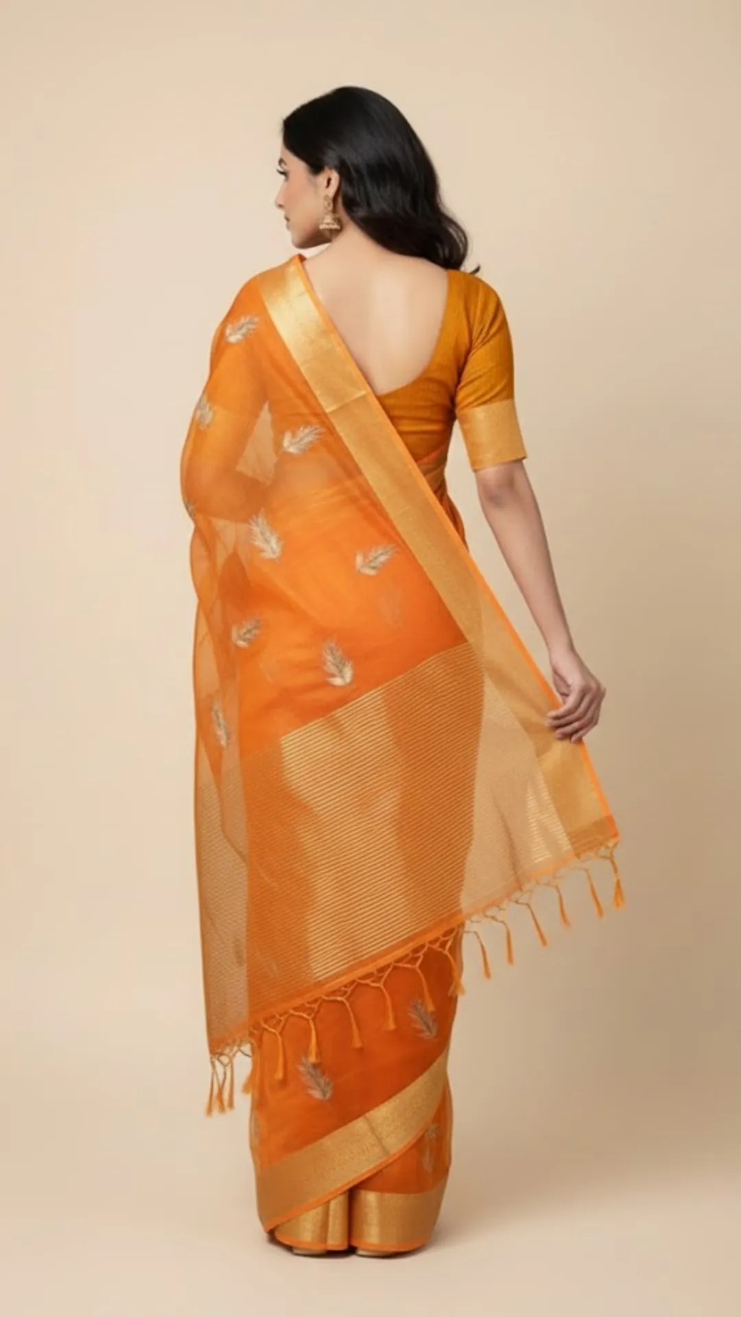 Deep Red Soft Organza Silk Saree with Elegant Foil Print Zari Border