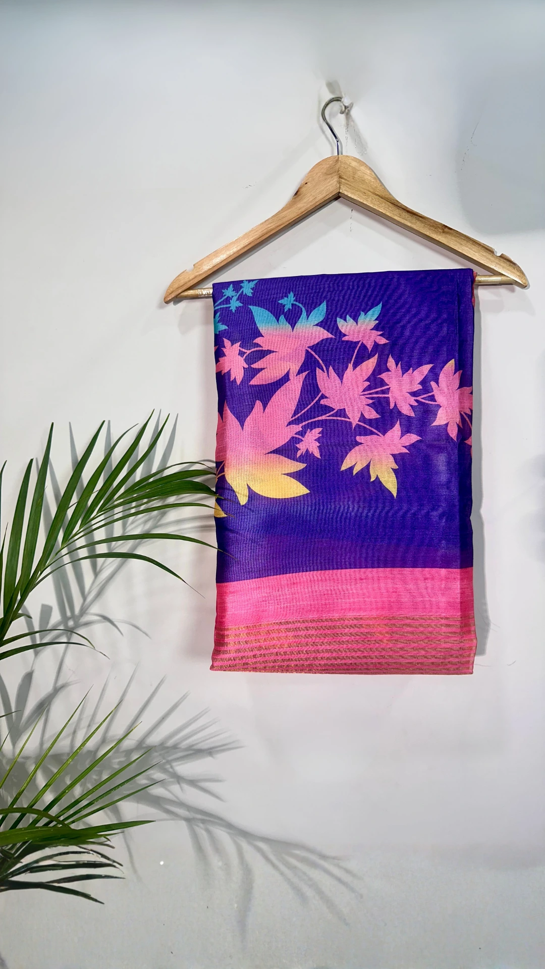 Vibrant Purple Floral Jal Printed Saree