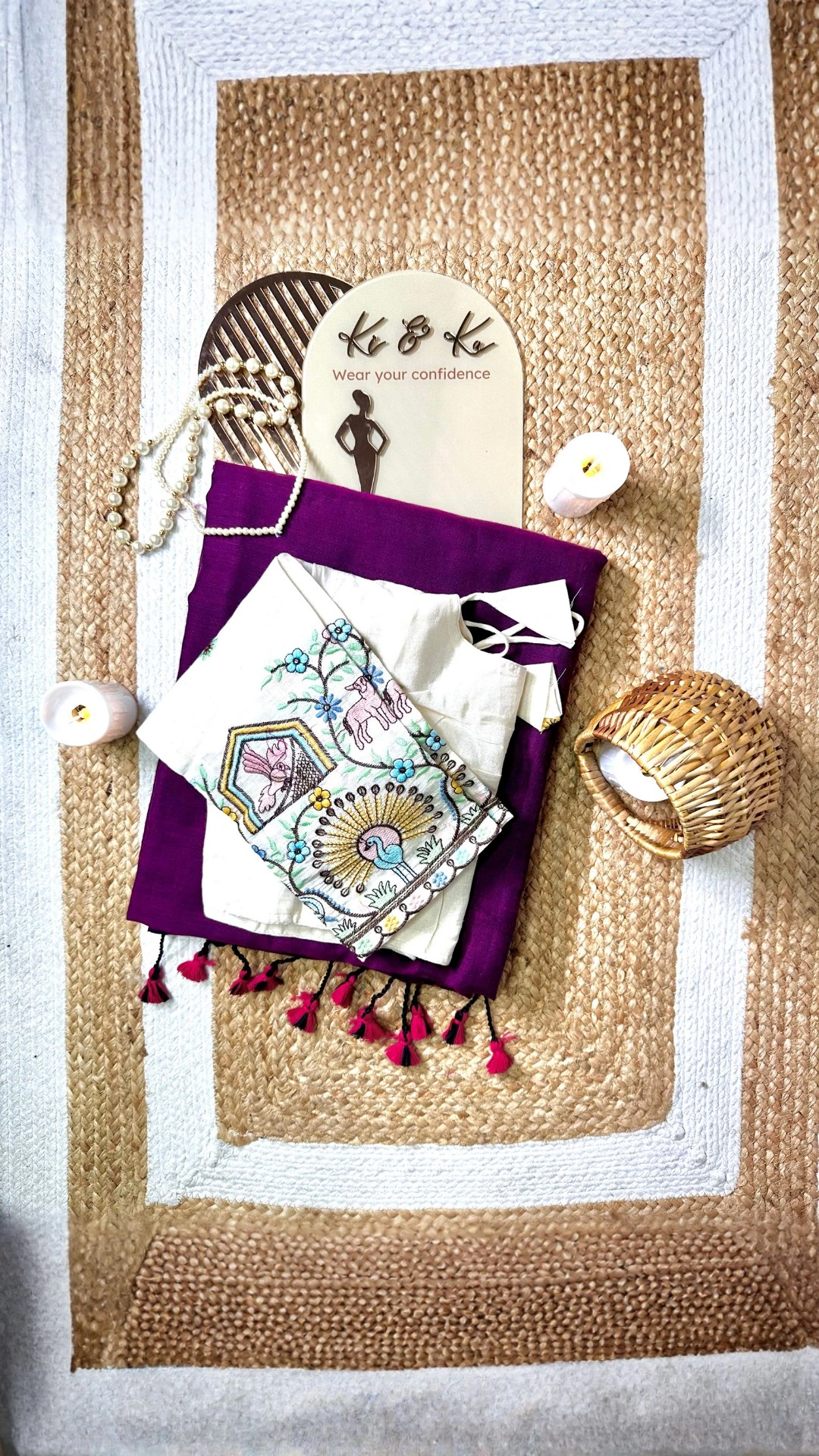 Pastel Fancy Khadi Cotton Saree with Contrast Printed Blouse