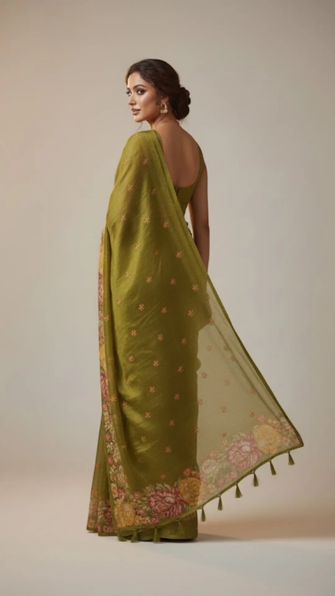 Tussar Tissue silk saree with floral weaving work
