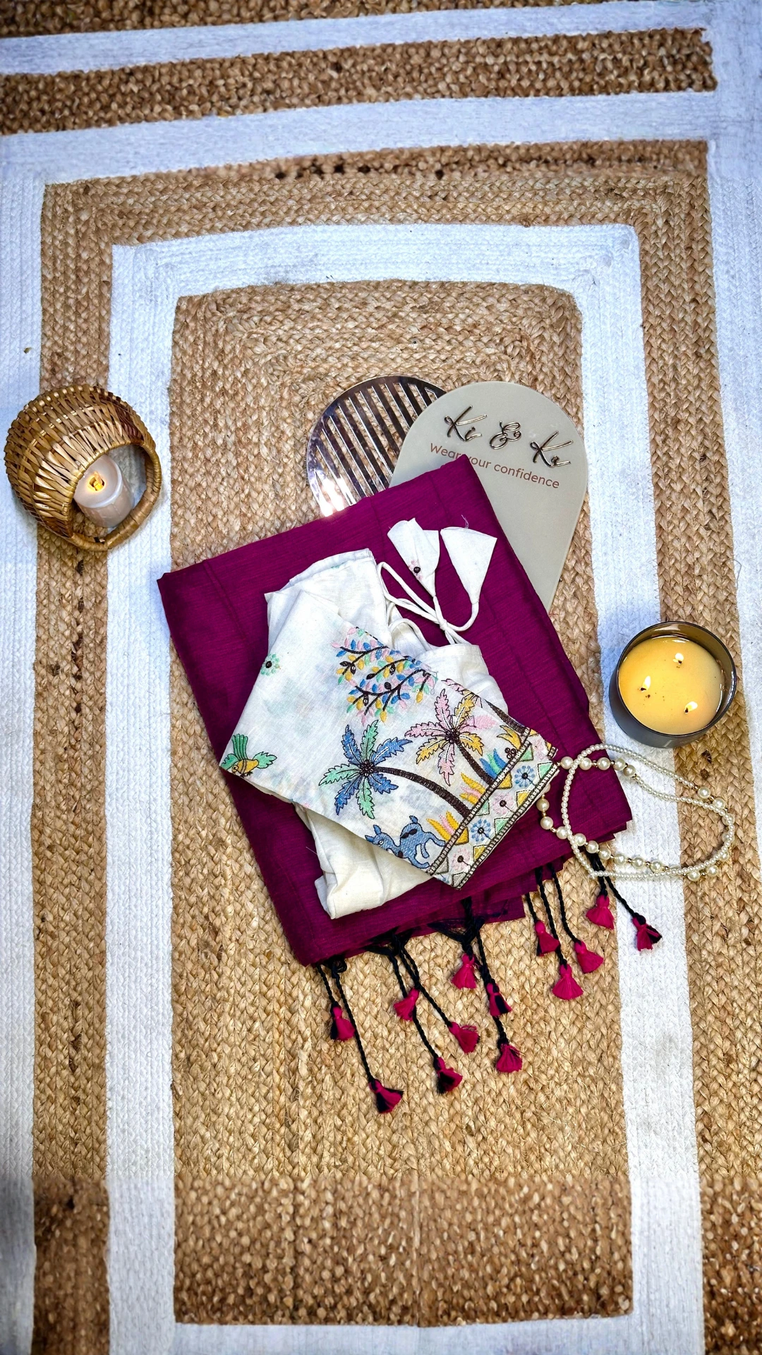 Pastel Fancy Khadi Cotton Saree with Contrast Printed Blouse