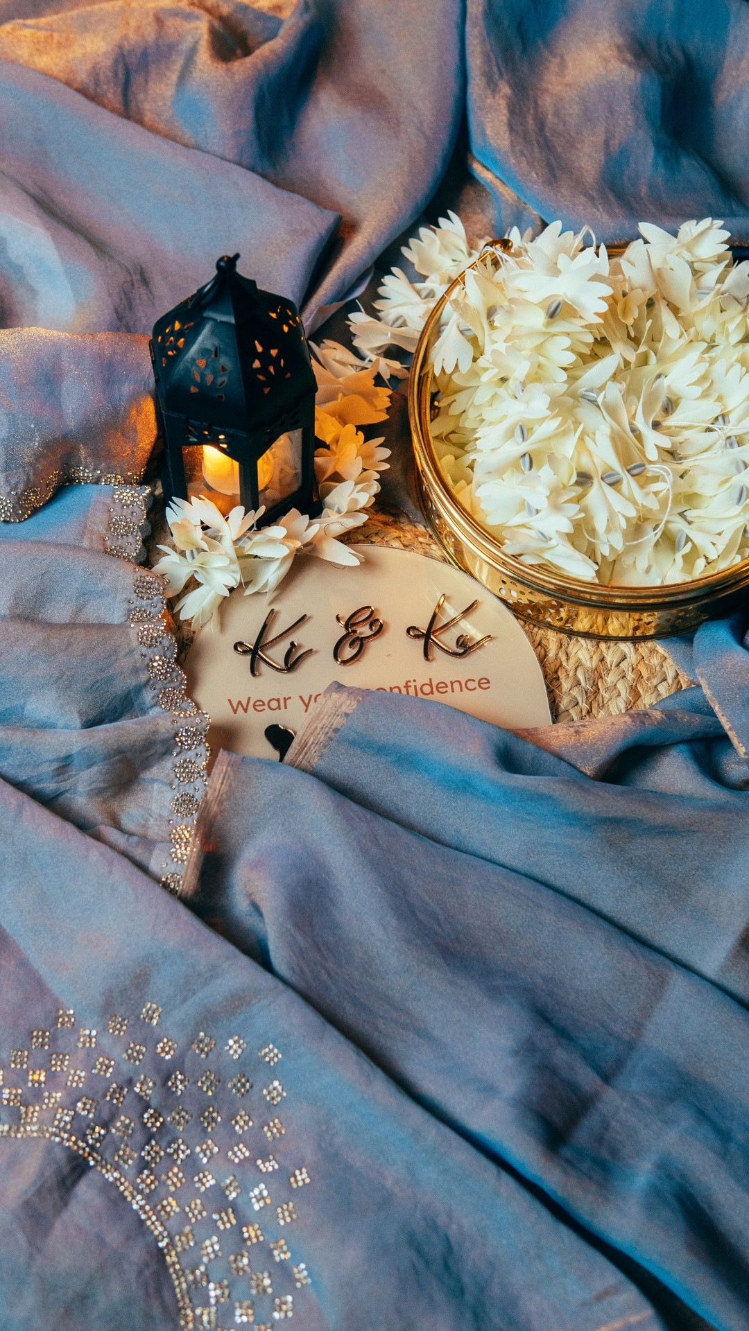 Midnight aurora space silk saree