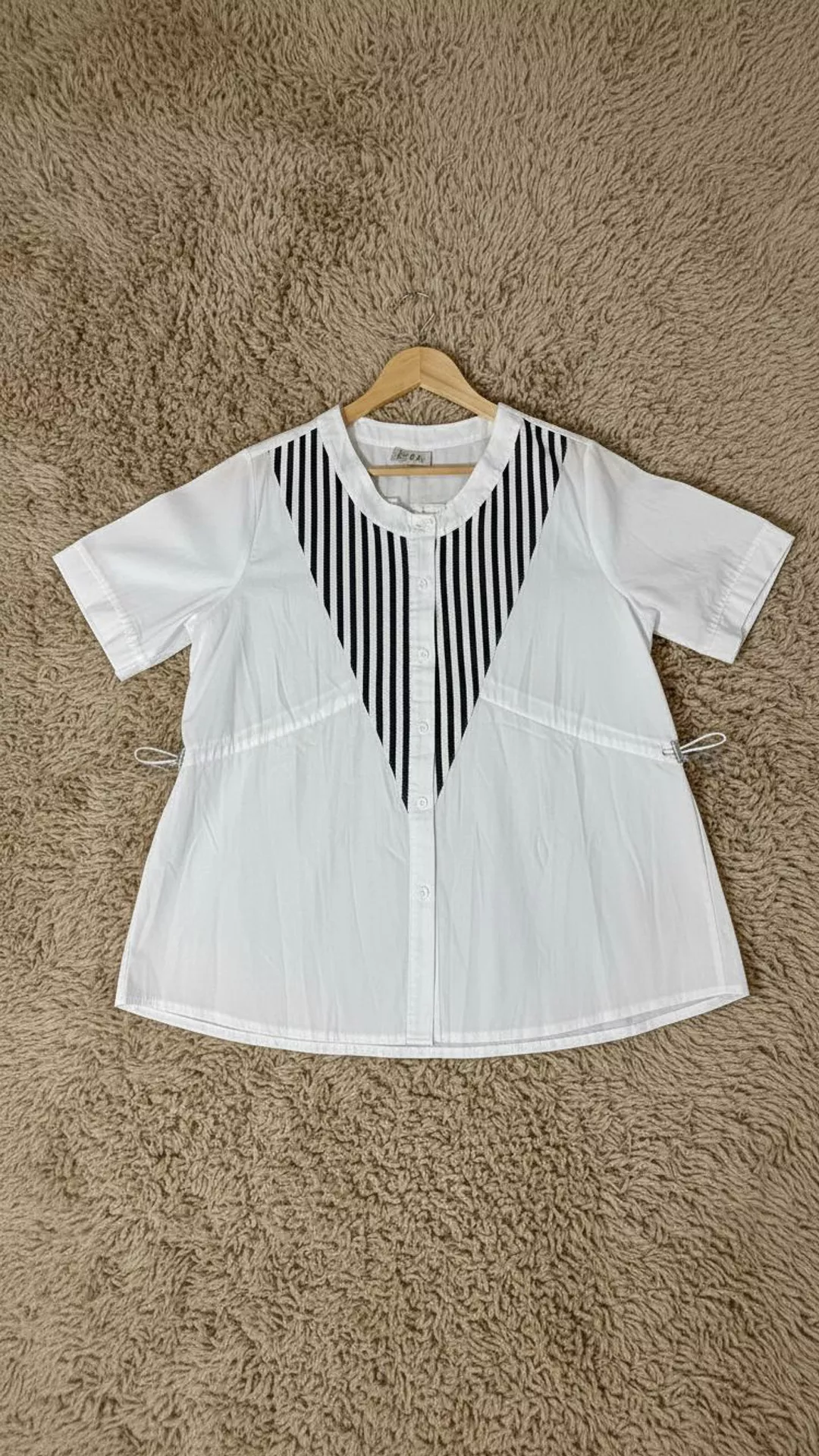Trendy Black White Pinstripe Top for Women - Casual Chic