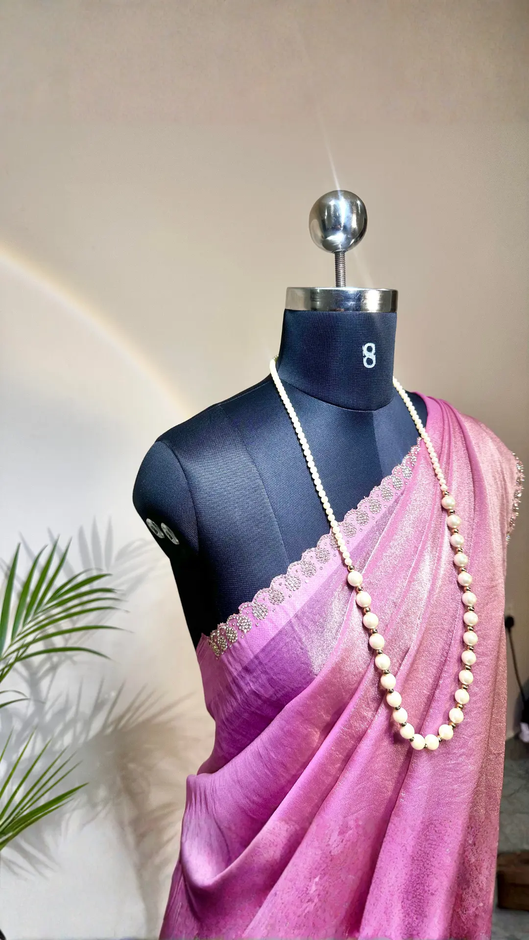 Glass Tissue Saree with Delicate Scallop Border - Multi-Variant