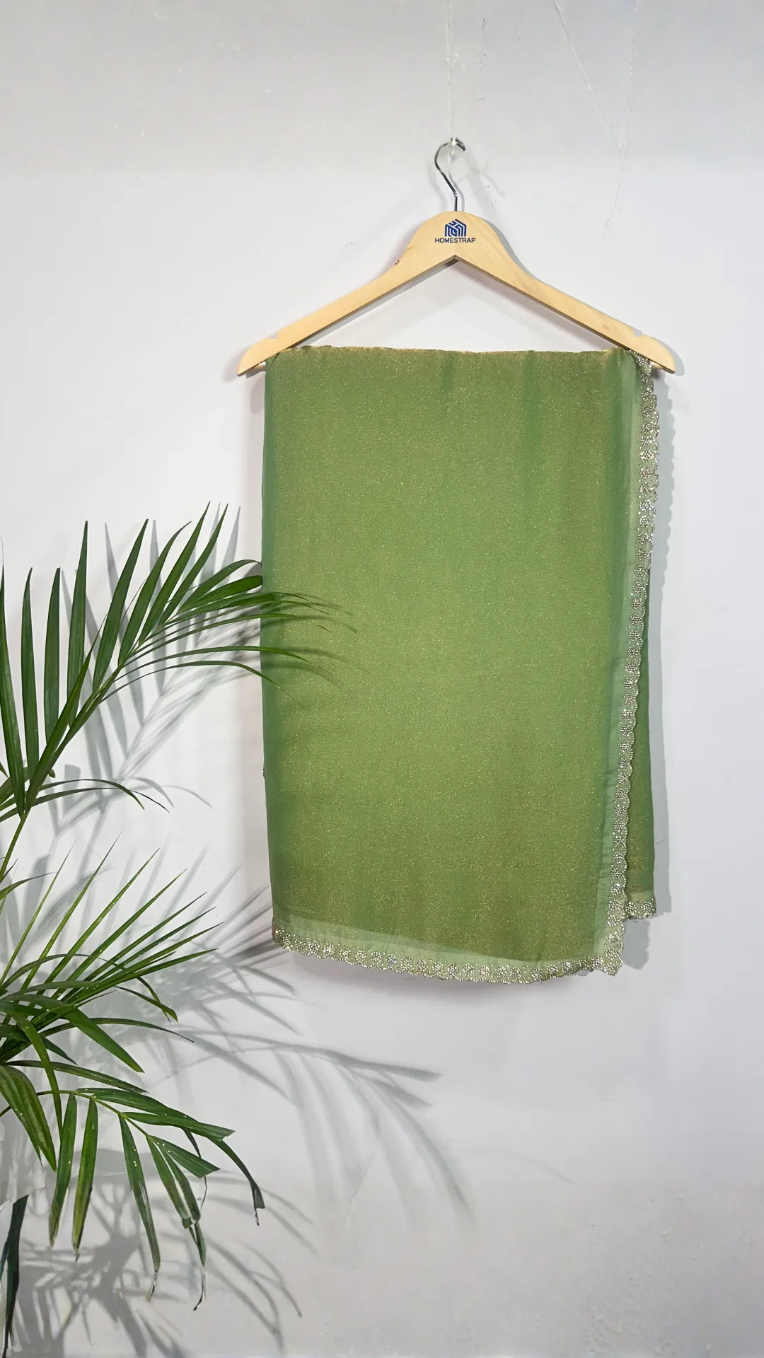Glass Tissue Saree with Delicate Scallop Border - Multi-Variant