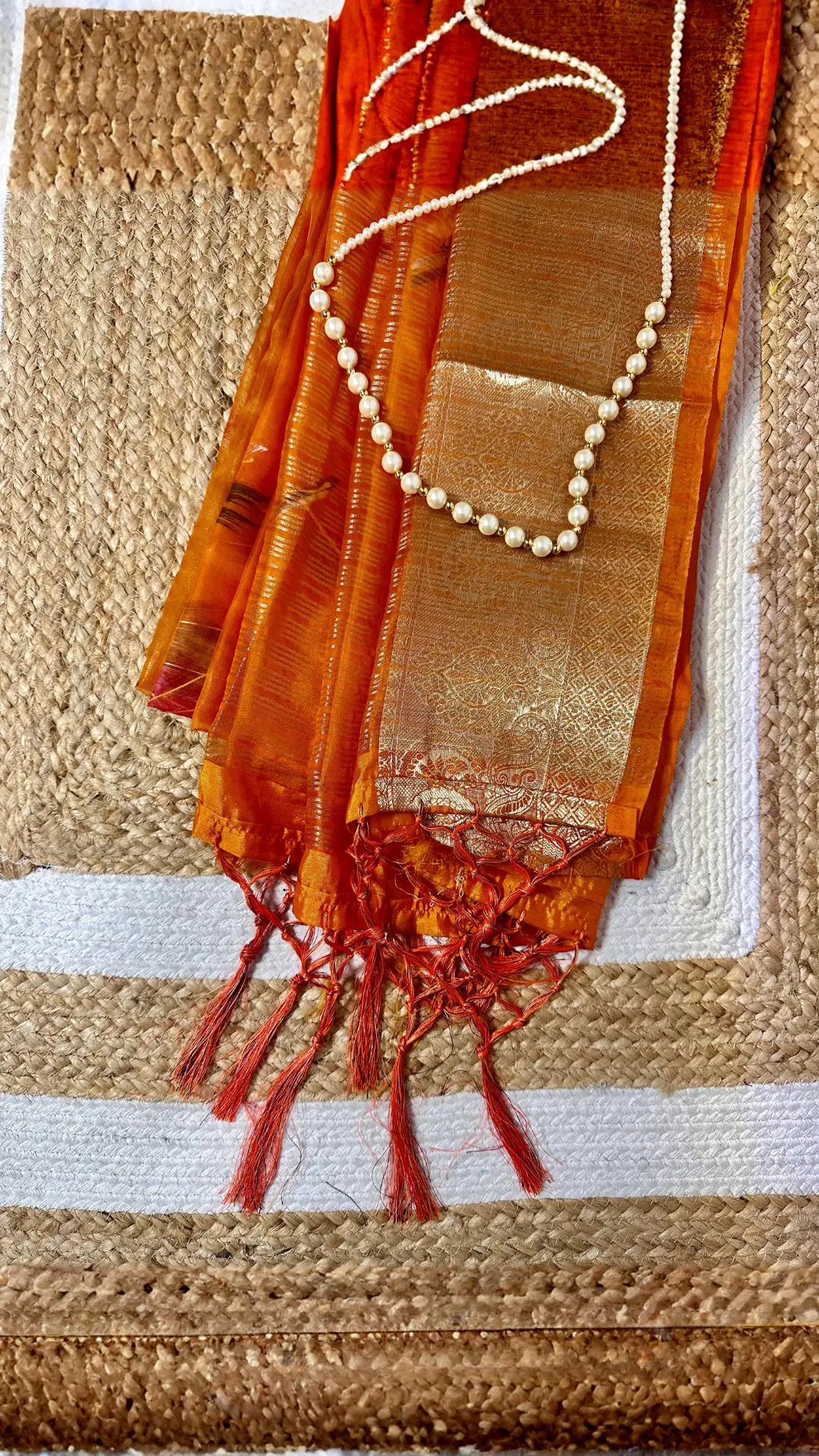 Deep Red Soft Organza Silk Saree with Elegant Foil Print Zari Border