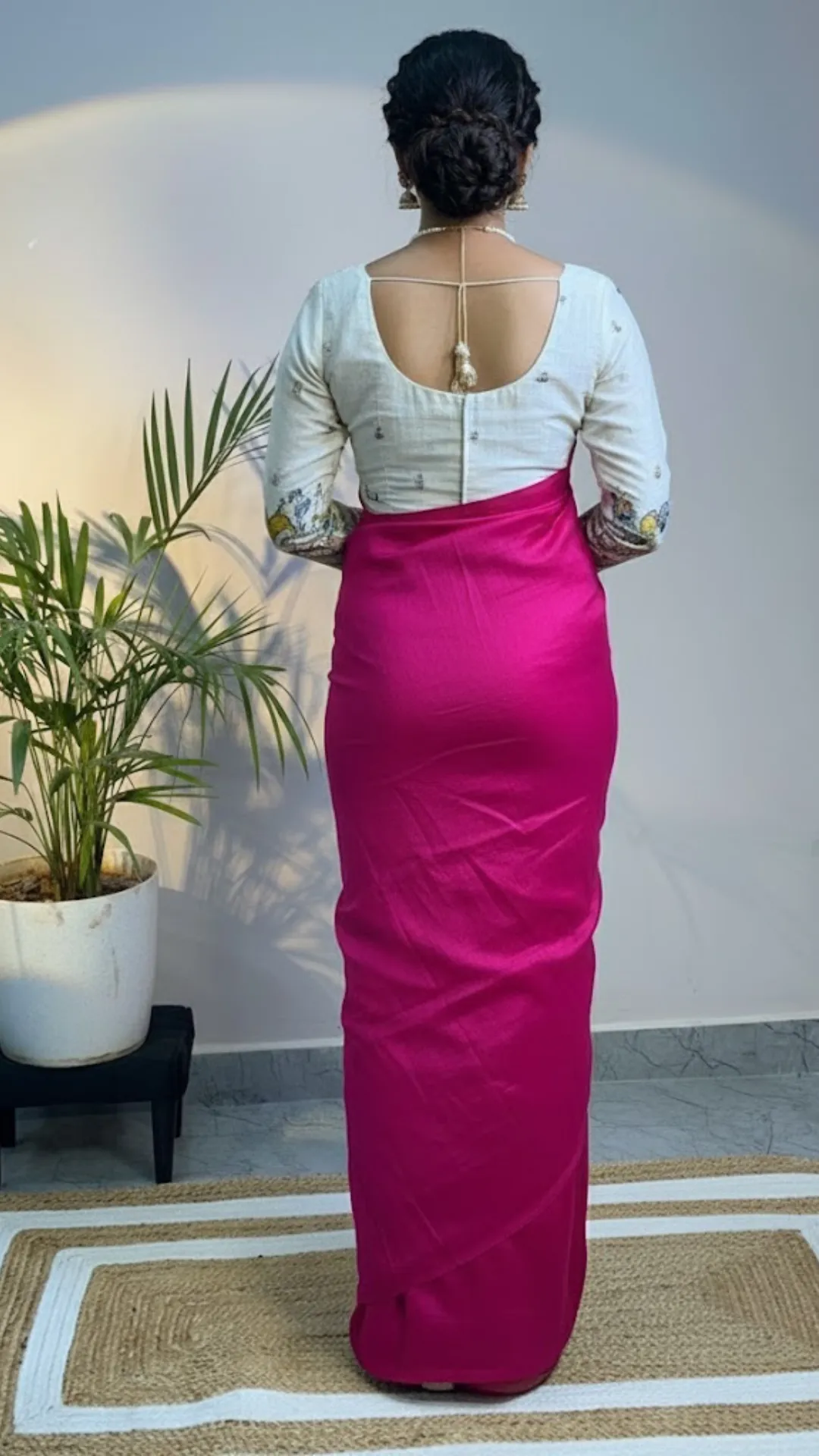 Pastel Fancy Khadi Cotton Saree with Contrast Printed Blouse