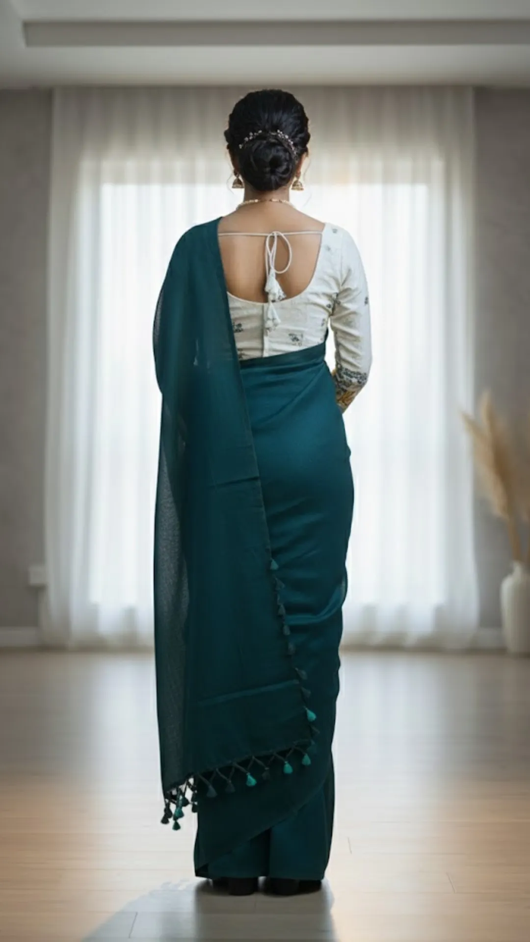 Pastel Fancy Khadi Cotton Saree with Contrast Printed Blouse