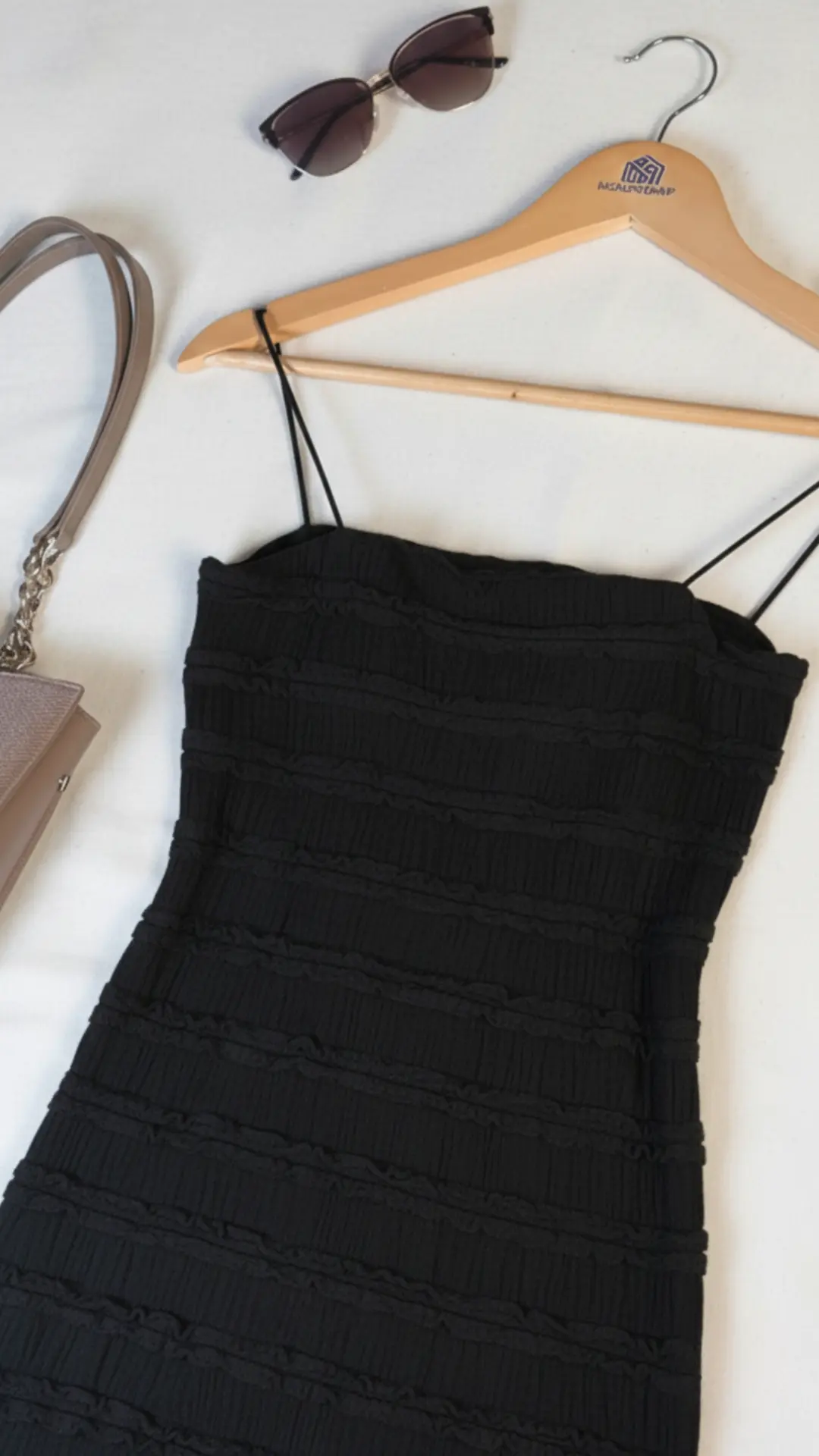 Glamorous Textured Ruffle Maxi Dress with Slit - Spaghetti Straps